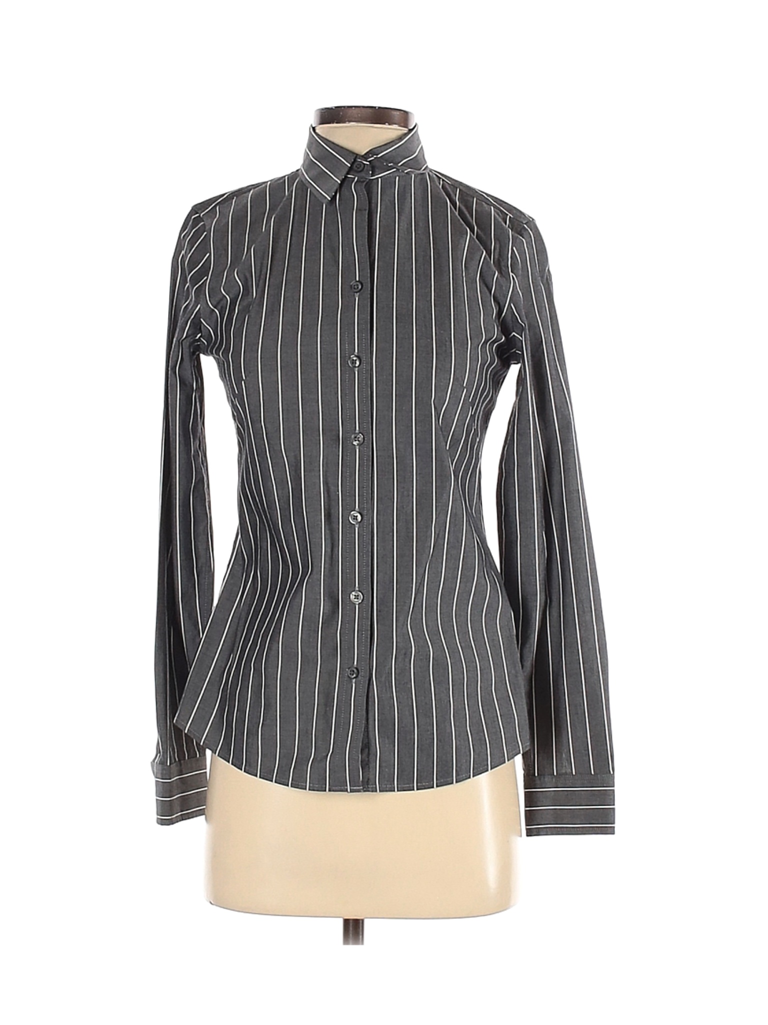 Banana Republic Women Gray Long Sleeve Button-Down Shirt 0 | eBay