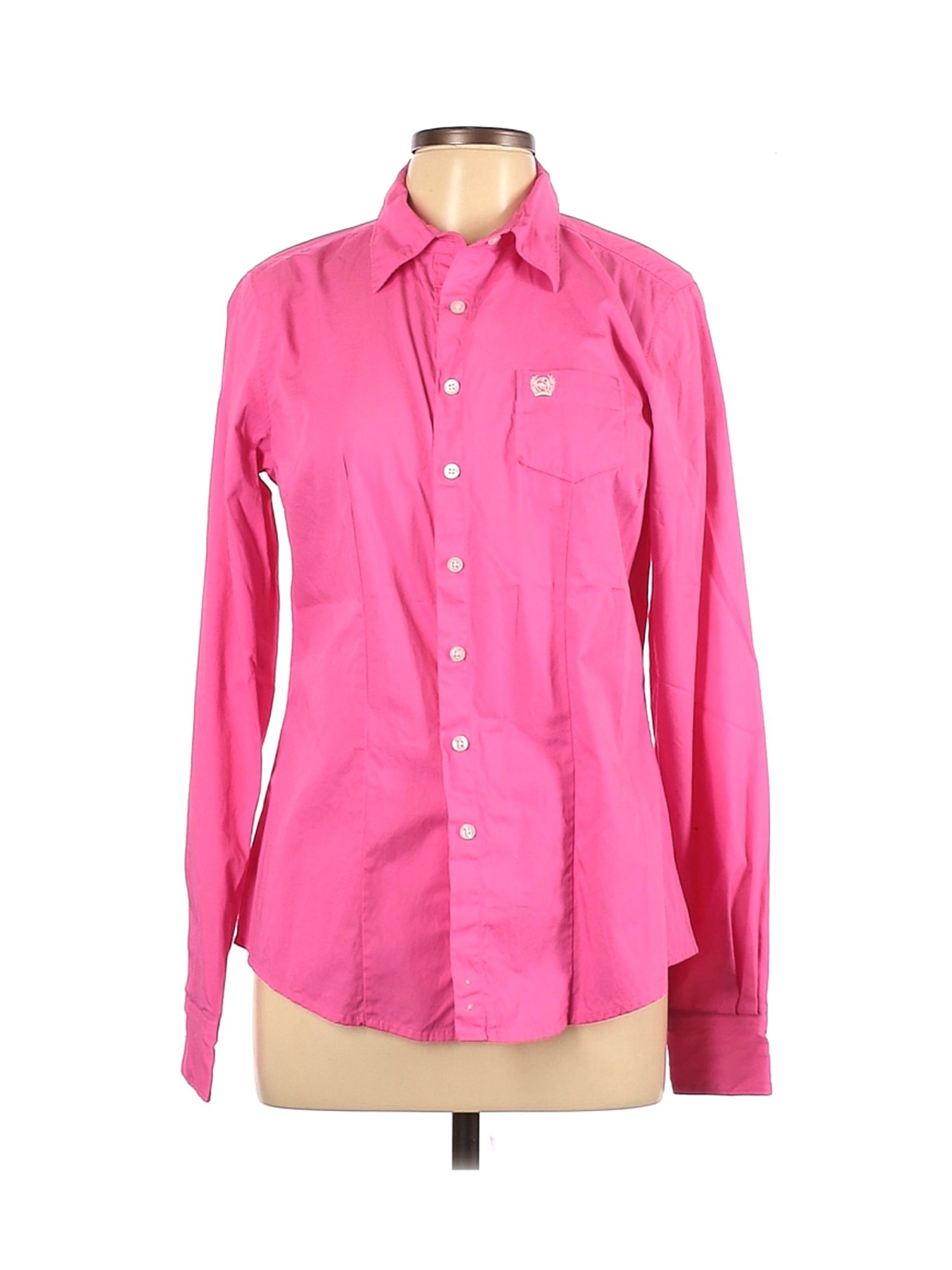Assorted Brands Women Pink Long Sleeve Button-Down Shirt L | eBay