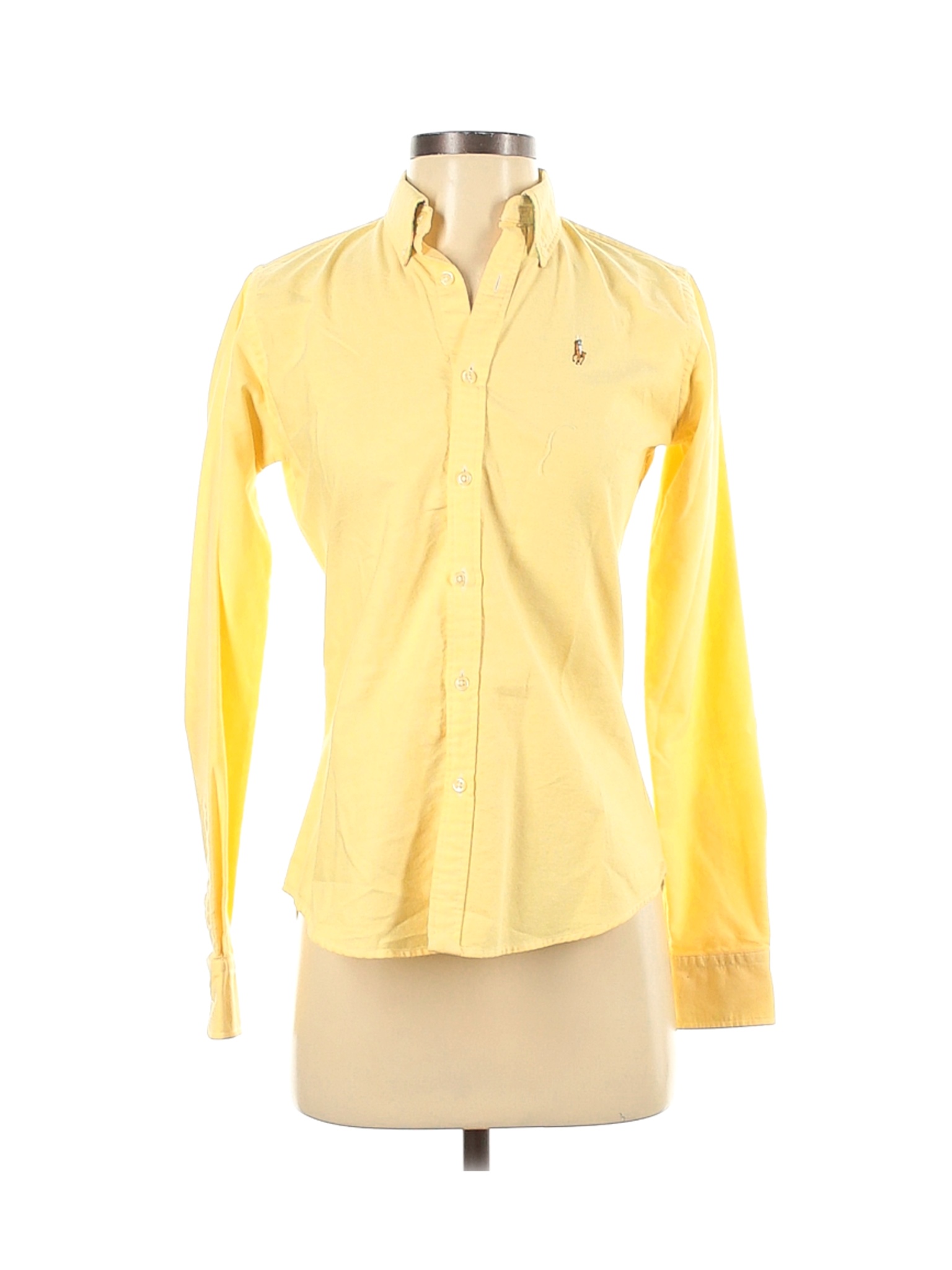 ralph lauren yellow button down shirt