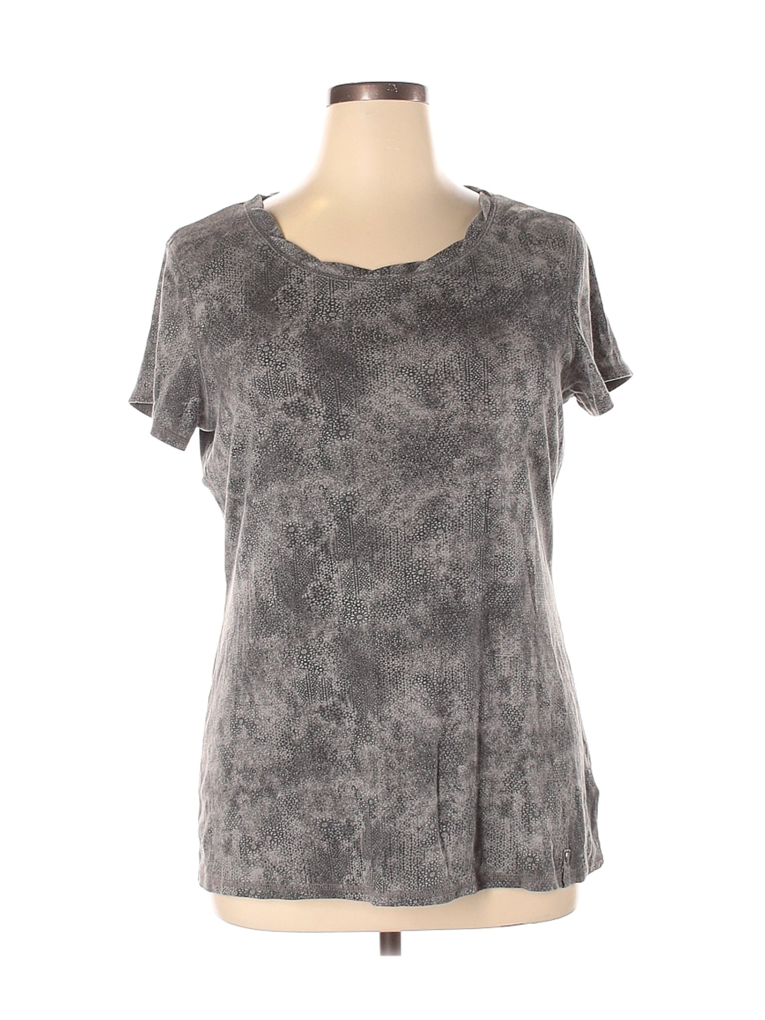 Ruff Hewn Women Gray Short Sleeve Top XL | eBay