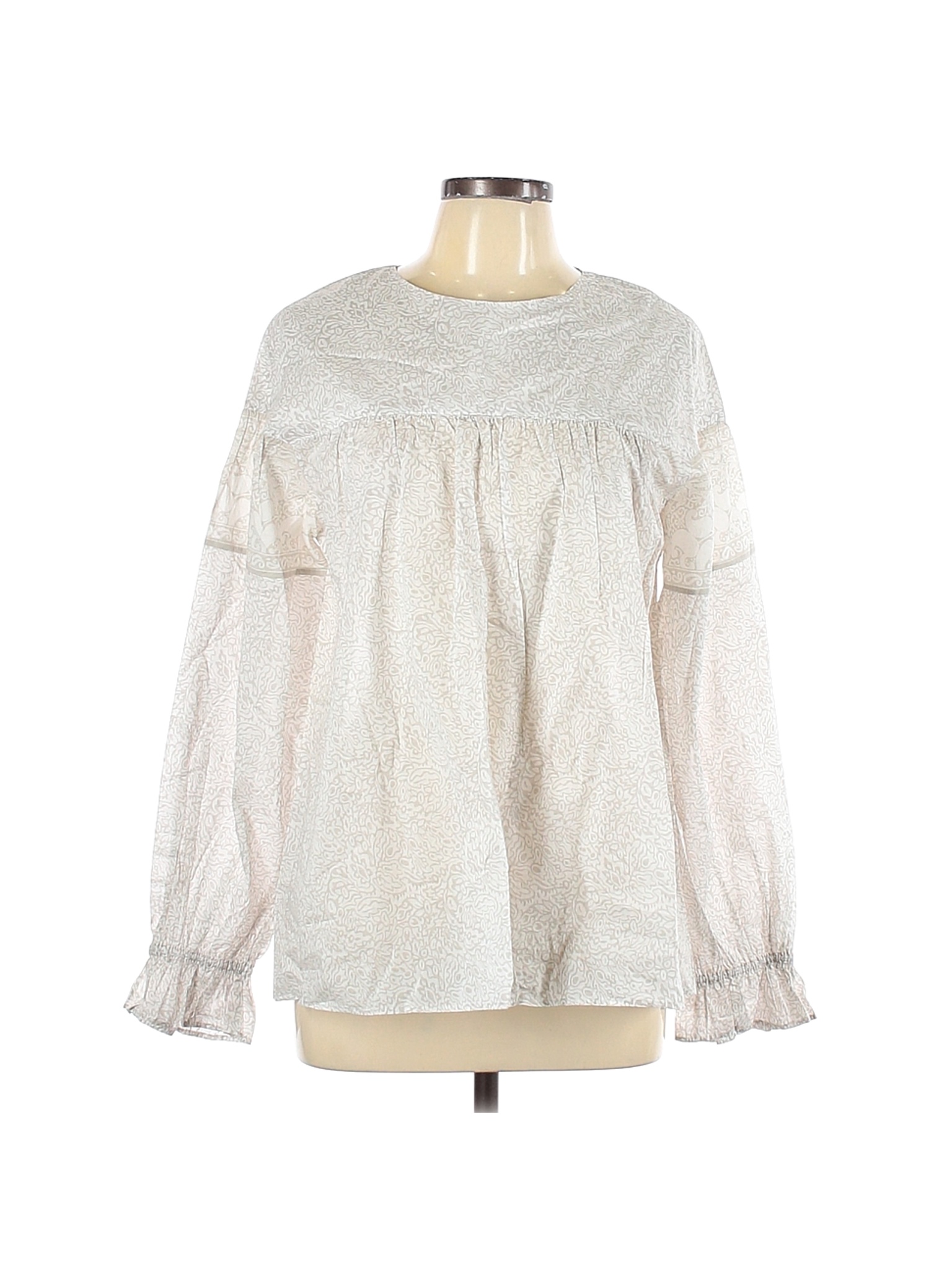 NWT Anna Sui for Uniqlo Women White Long Sleeve Blouse L | eBay