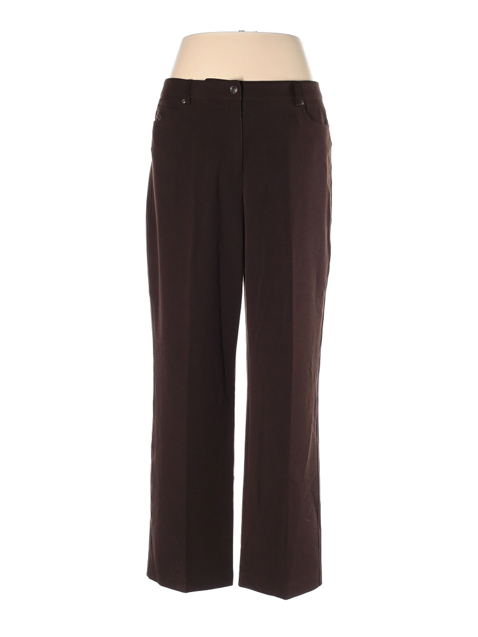 Rafaella Women Brown Casual Pants 14 | eBay