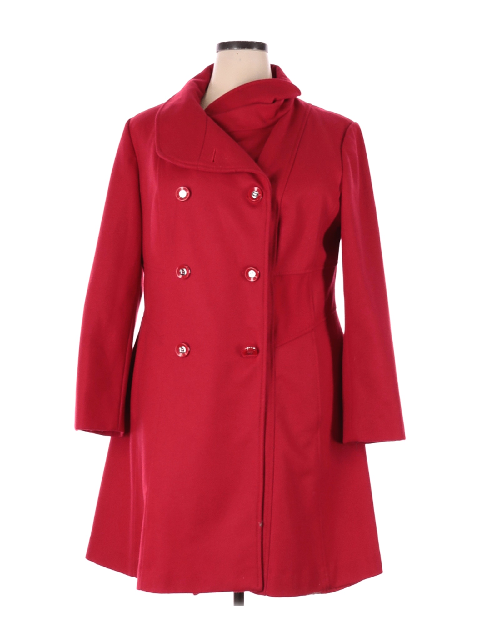Jessica Simpson Women Red Wool Coat 1X Plus | eBay