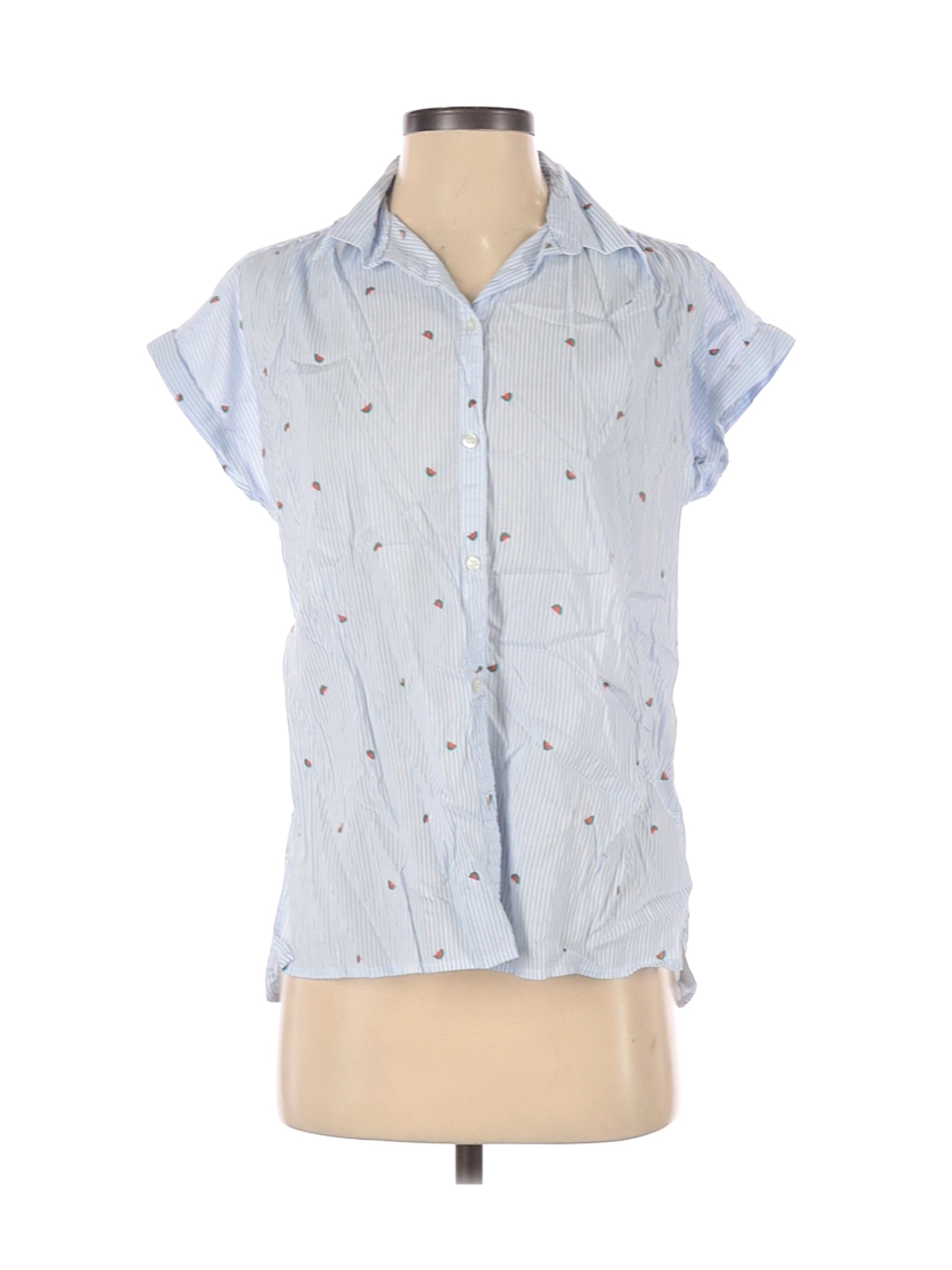Old Navy Women White Short Sleeve Button-Down Shirt S | eBay