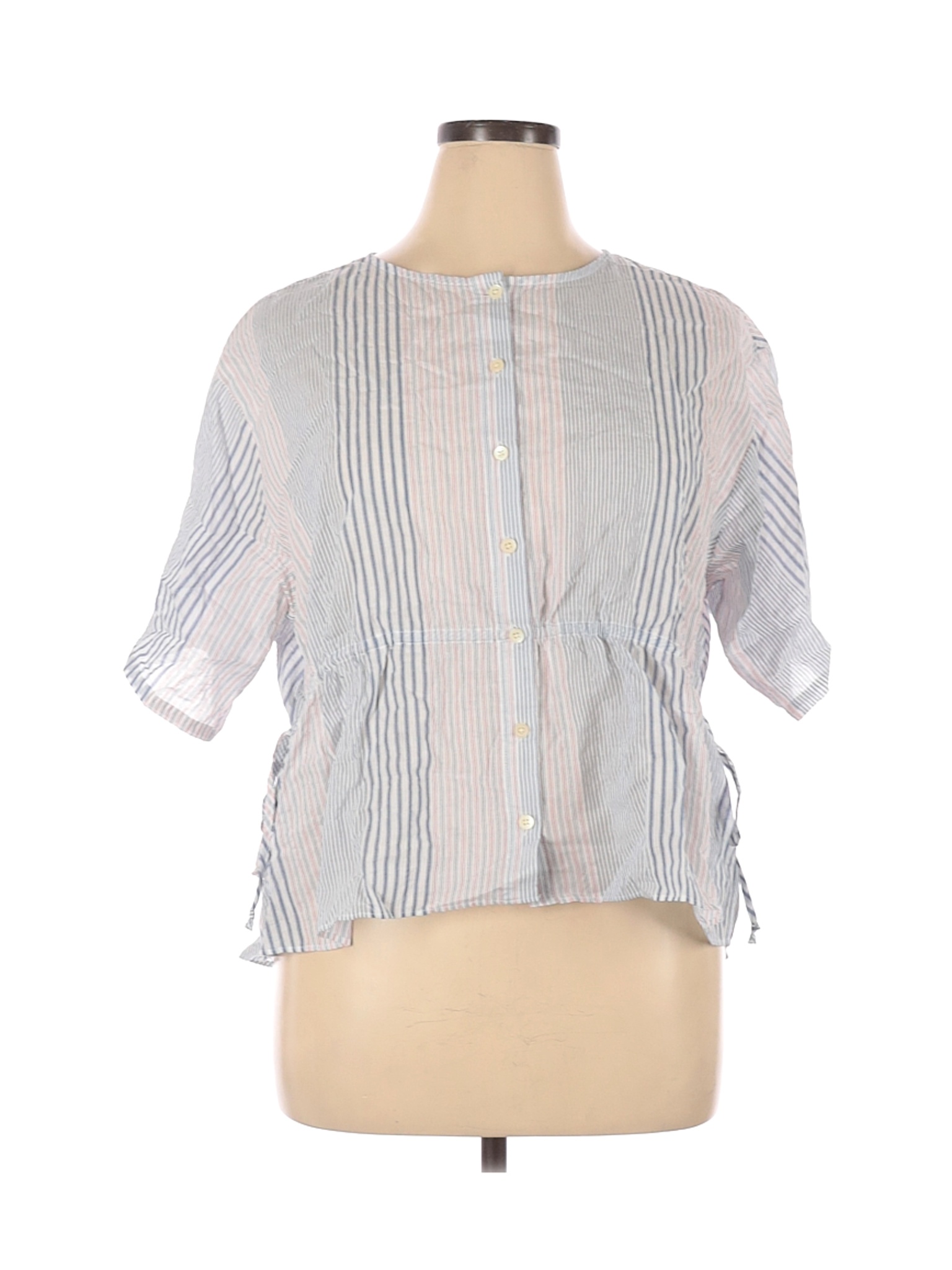 Madewell Women White Short Sleeve Blouse XL | eBay