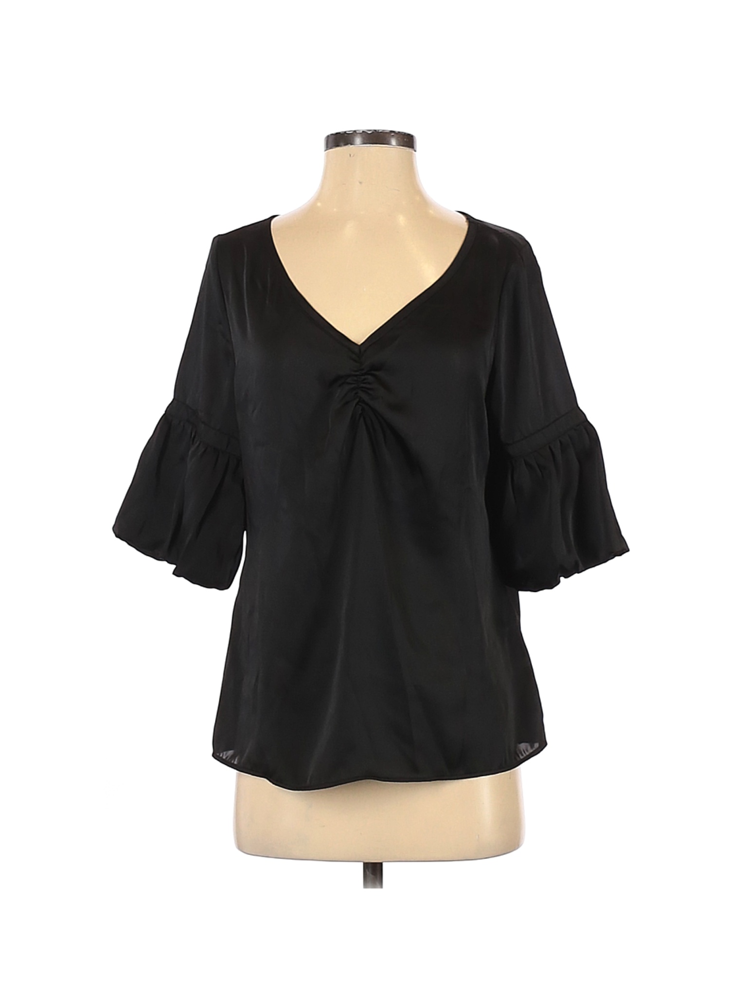 Attention Women Black 3/4 Sleeve Blouse M | eBay