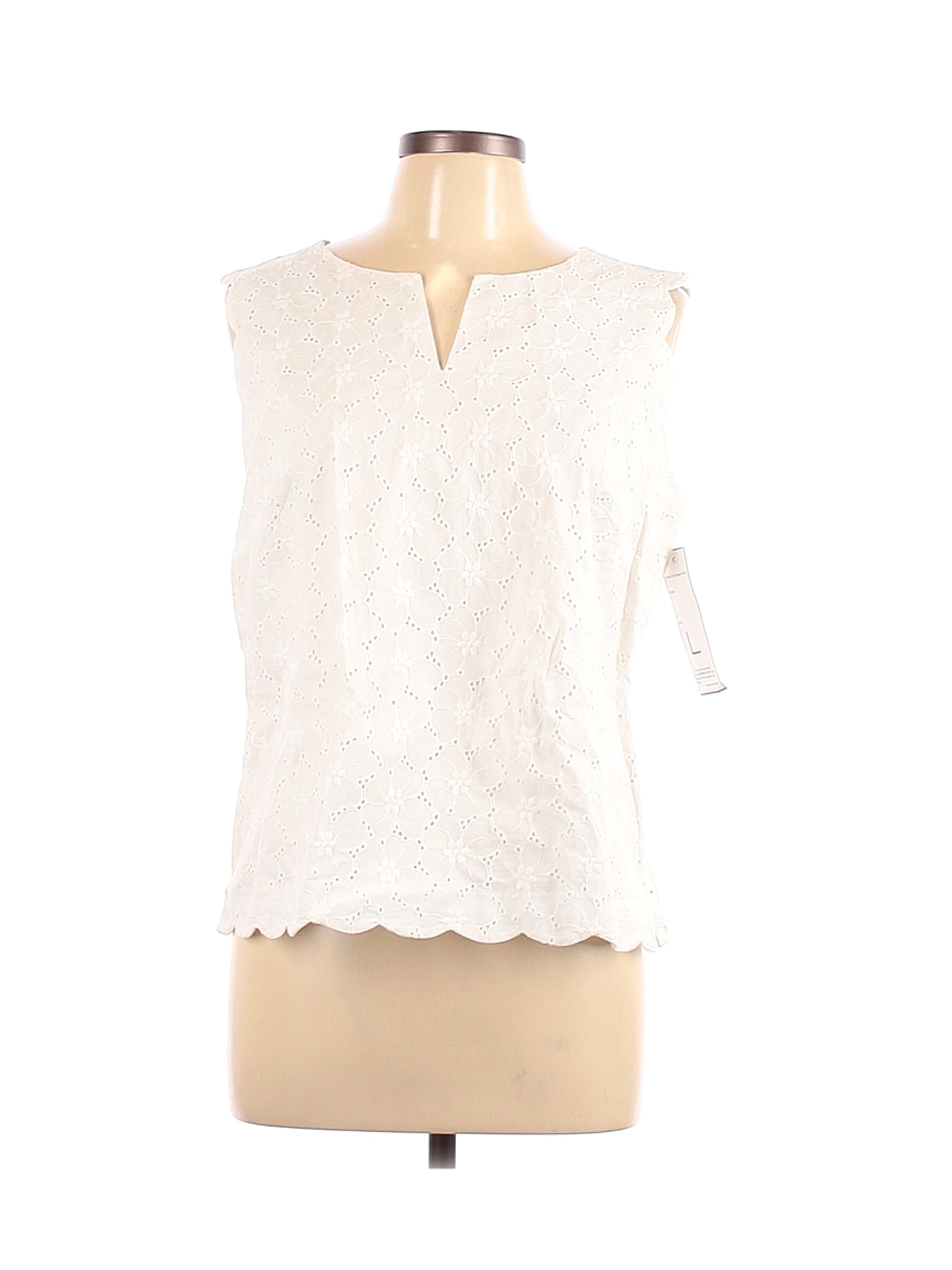 NWT Talbots Women White Short Sleeve Blouse L | eBay