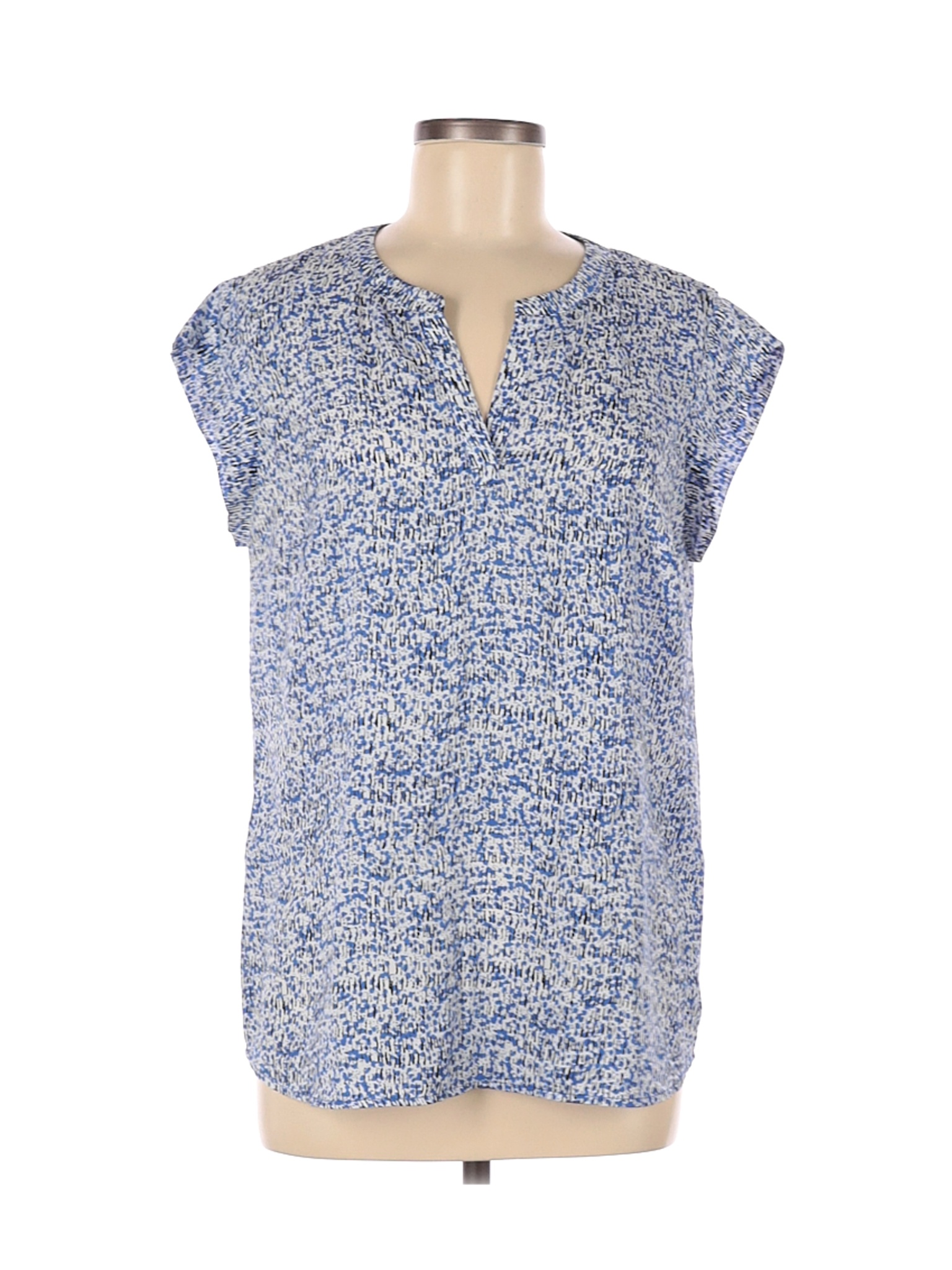 Hilary Radley Women Blue Short Sleeve Blouse M | eBay