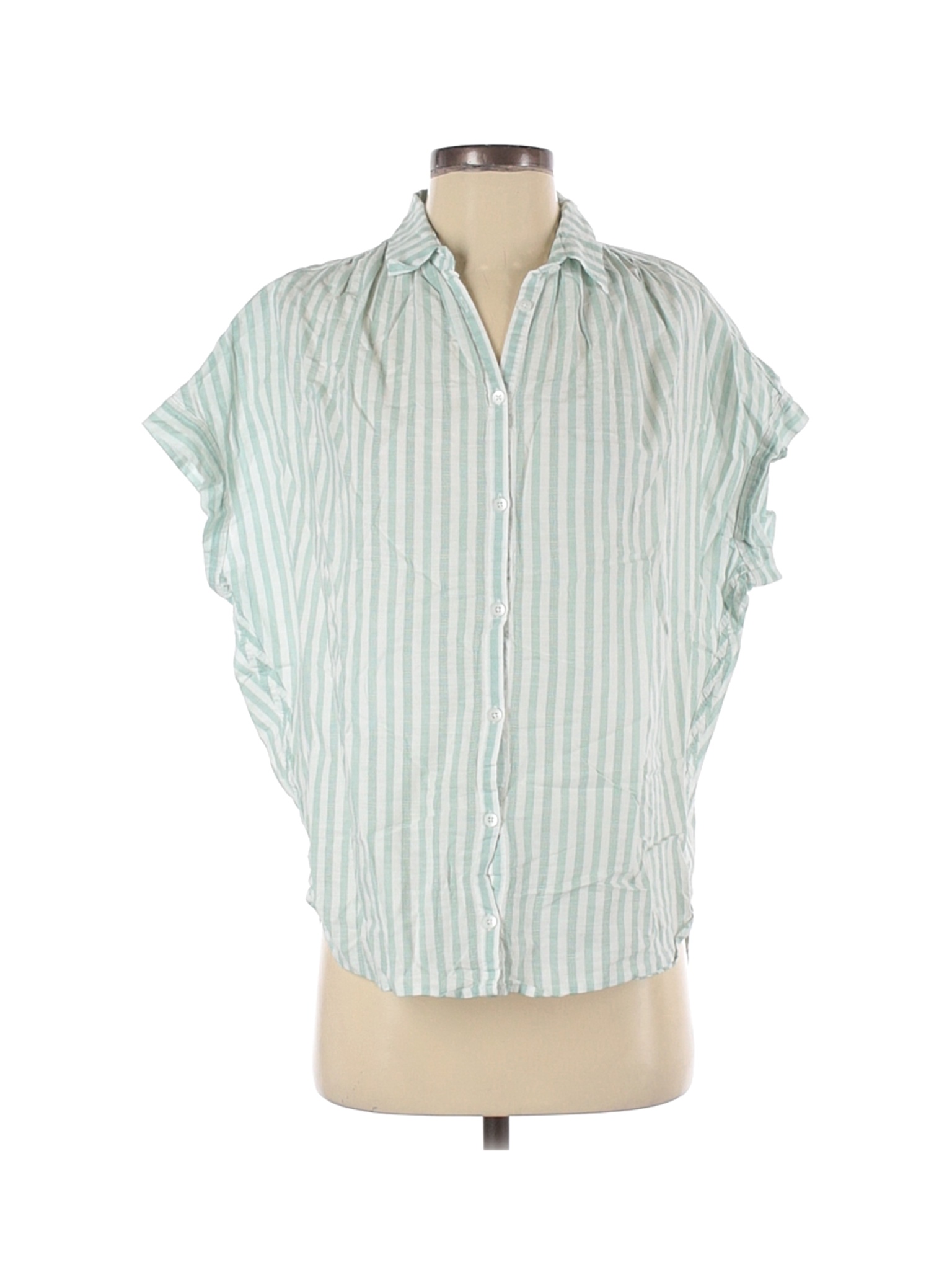 green short sleeve button down