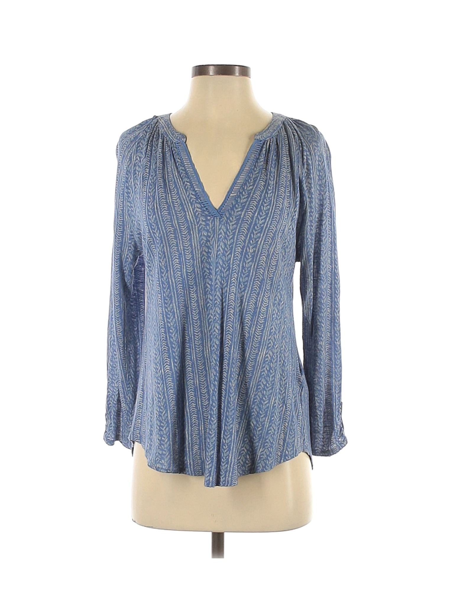 Lucky Brand Women Blue 3/4 Sleeve Top S | eBay