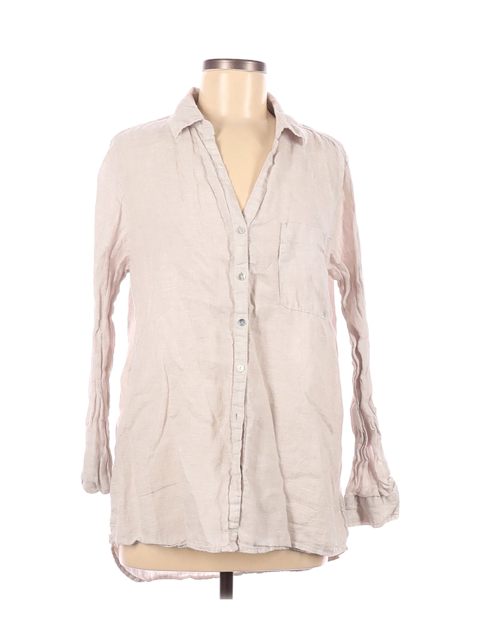 C&C California Women Ivory Long Sleeve Button-Down Shirt M | eBay