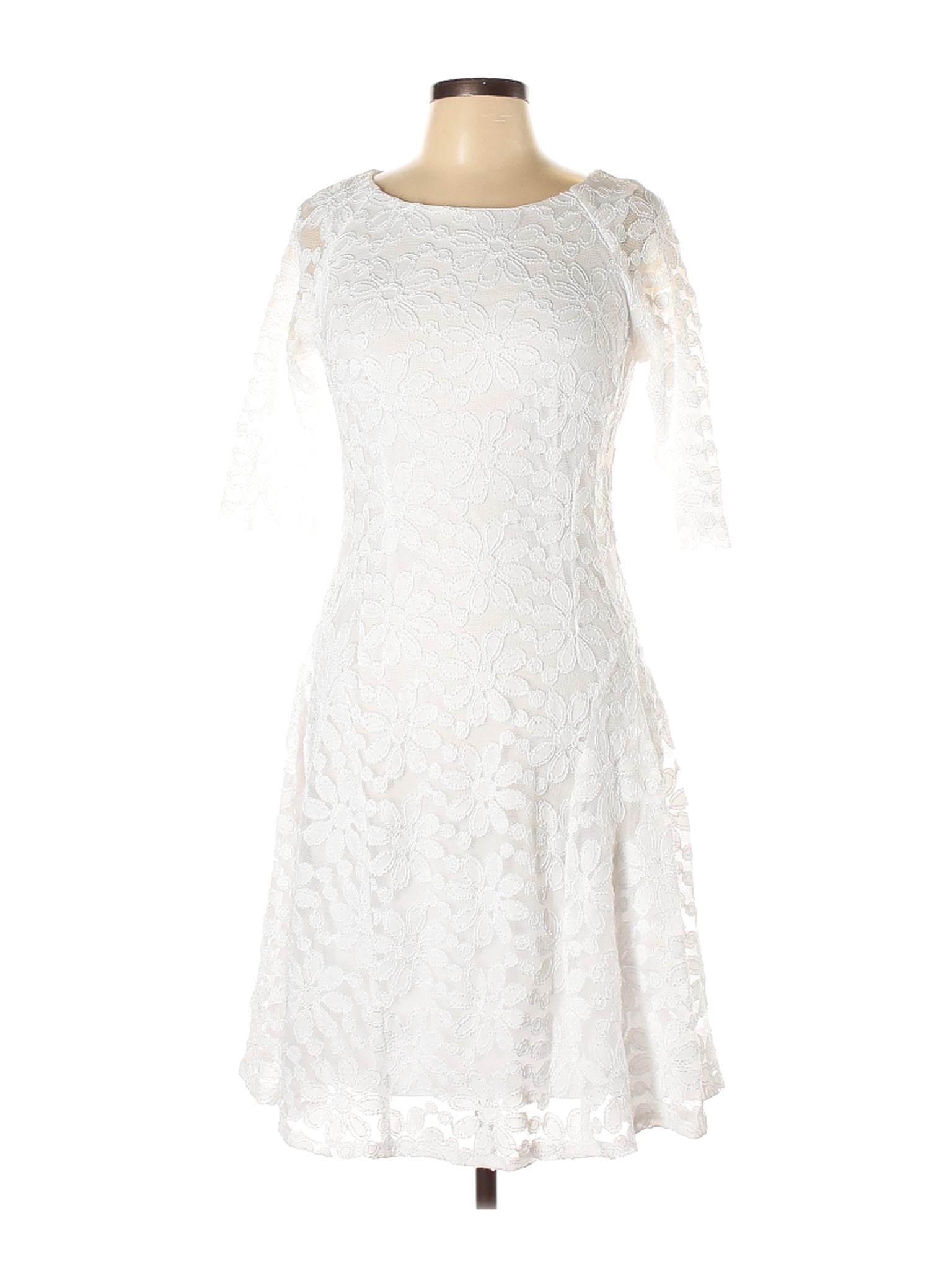 Rabbit Rabbit Rabbit Designs Women White Casual Dress 10 | eBay