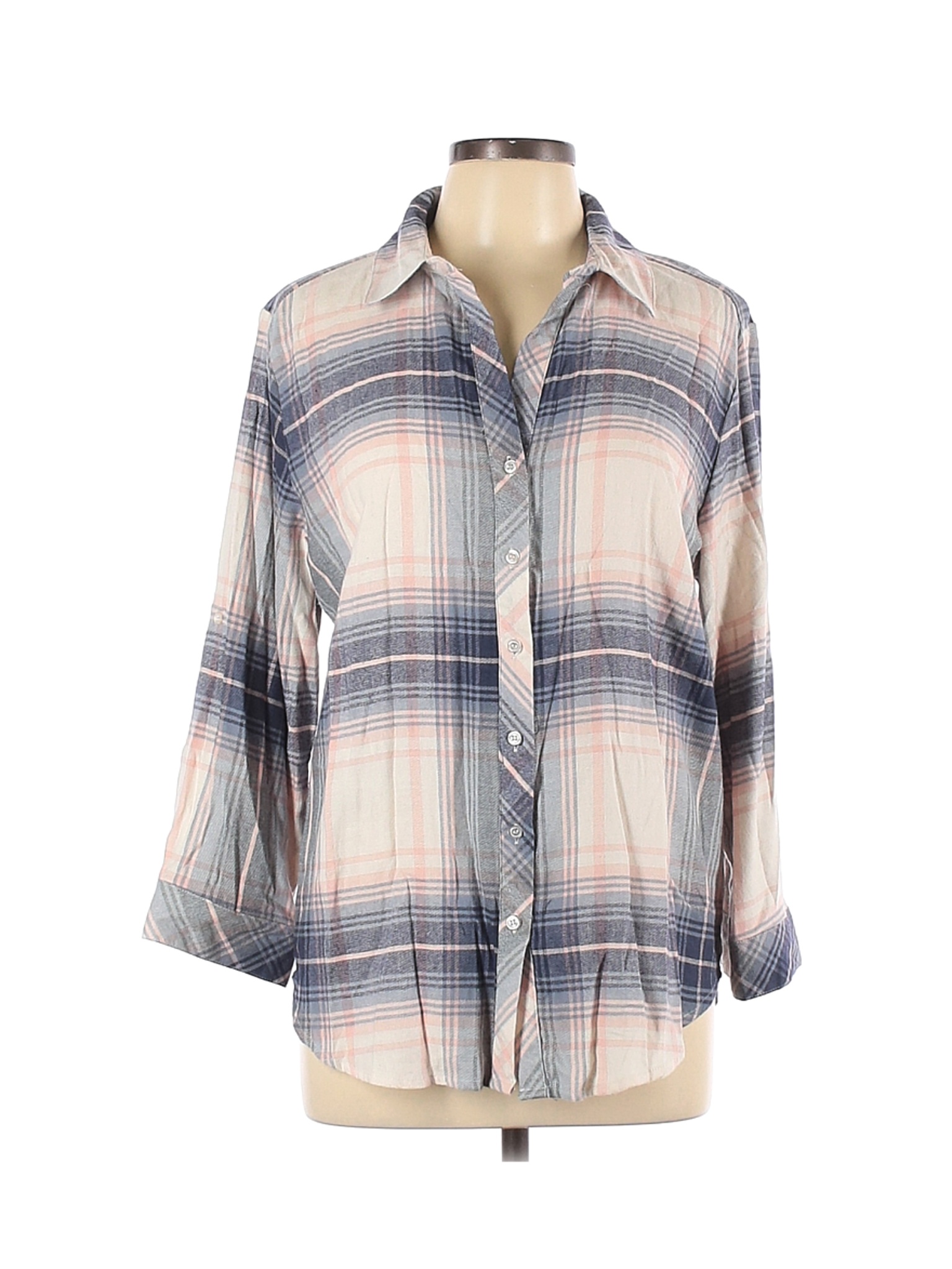 Hester & Orchard Women Pink Long Sleeve Button-Down Shirt L | eBay