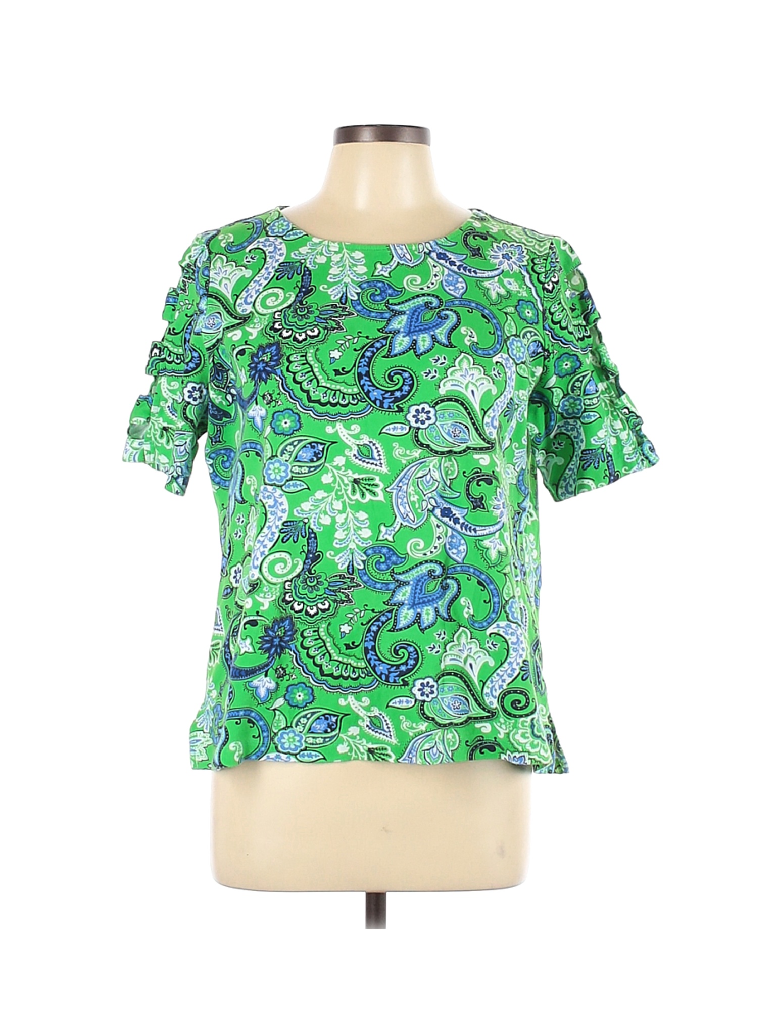 Kim Rogers Women Green Short Sleeve T-Shirt L | eBay