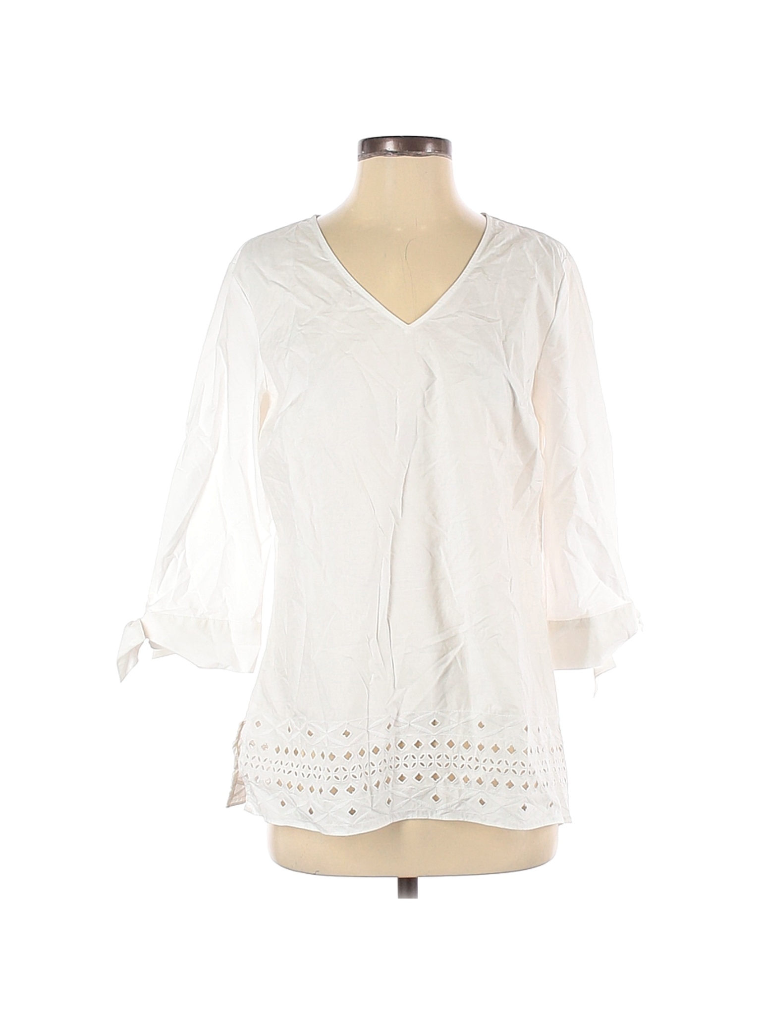 NWT Talbots Women White Long Sleeve Blouse S | eBay