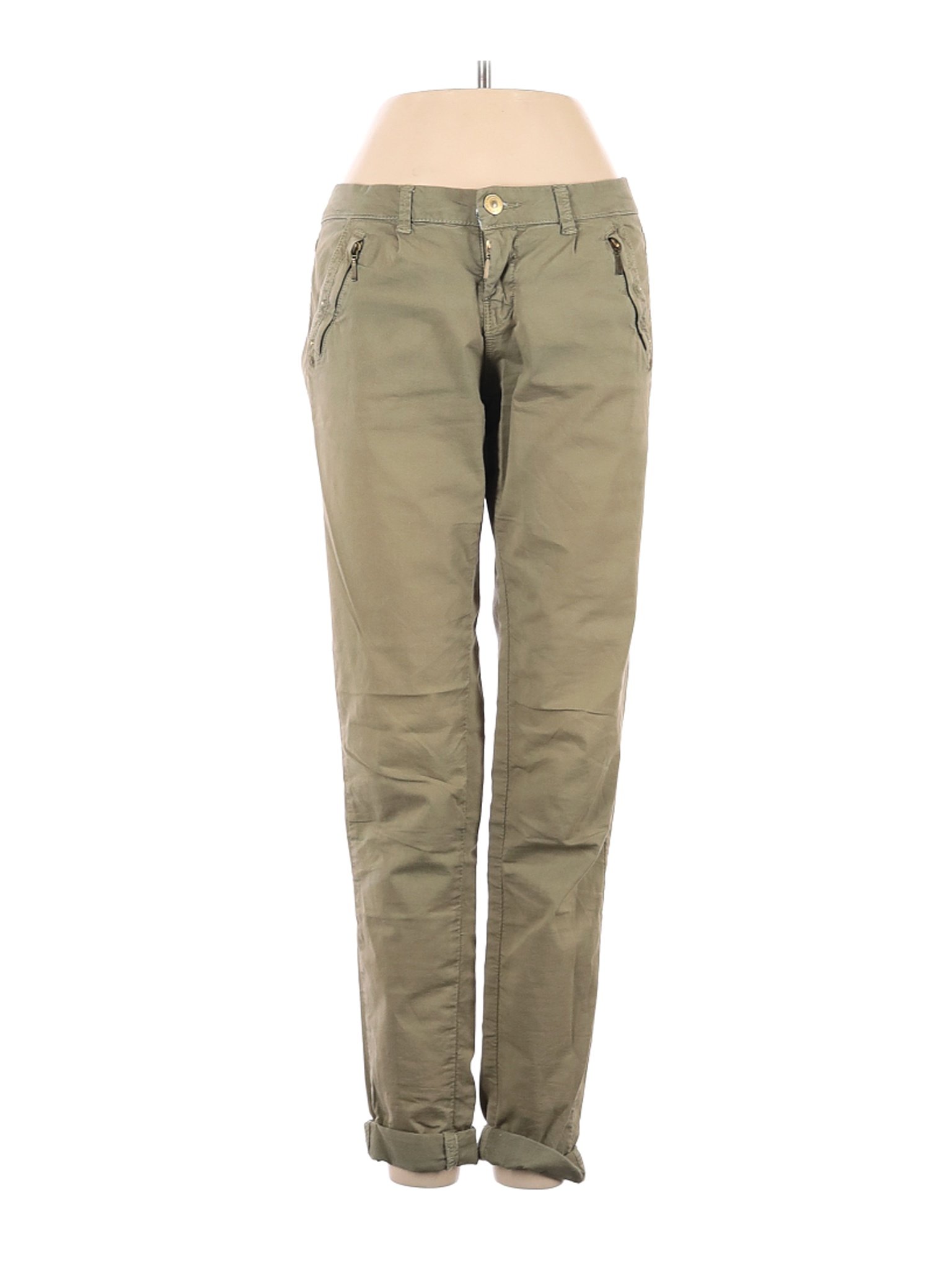 Bershka Women Green Casual Pants 36 eur | eBay