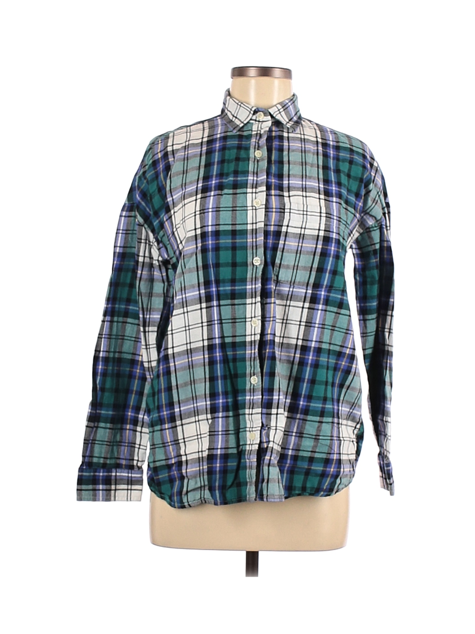 Old Navy Women Green Long Sleeve Button-Down Shirt M | eBay