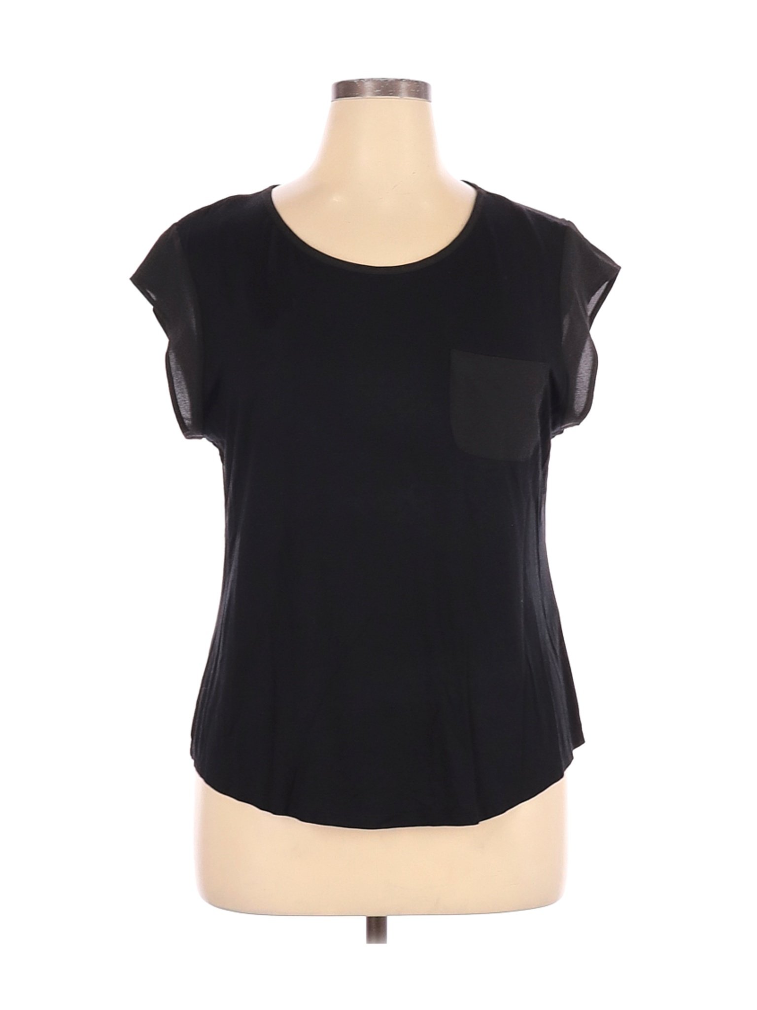 Calvin Klein Women Black Short Sleeve Blouse XL | eBay