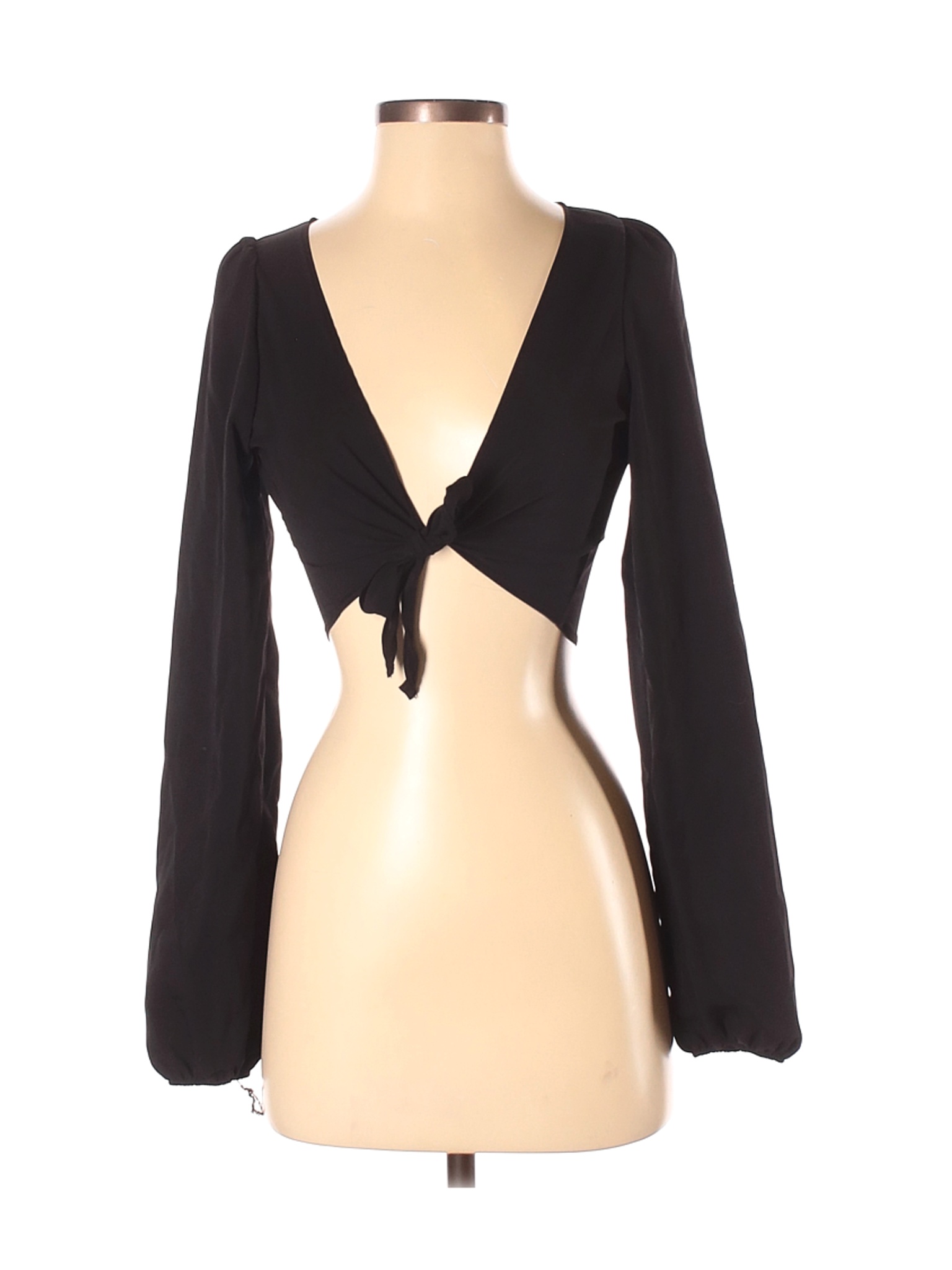 NWT Nasty Gal Inc. Women Black Long Sleeve Blouse 2 | eBay