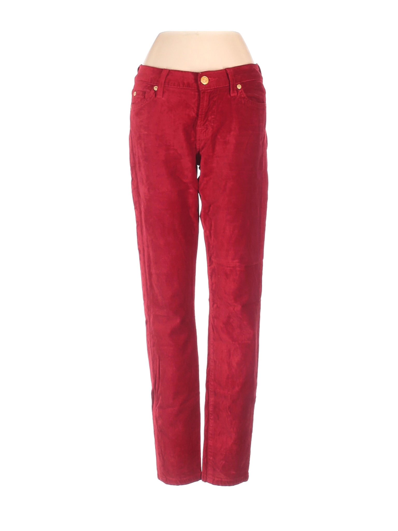 7 For All Mankind Women Red Velour Pants 26W | eBay