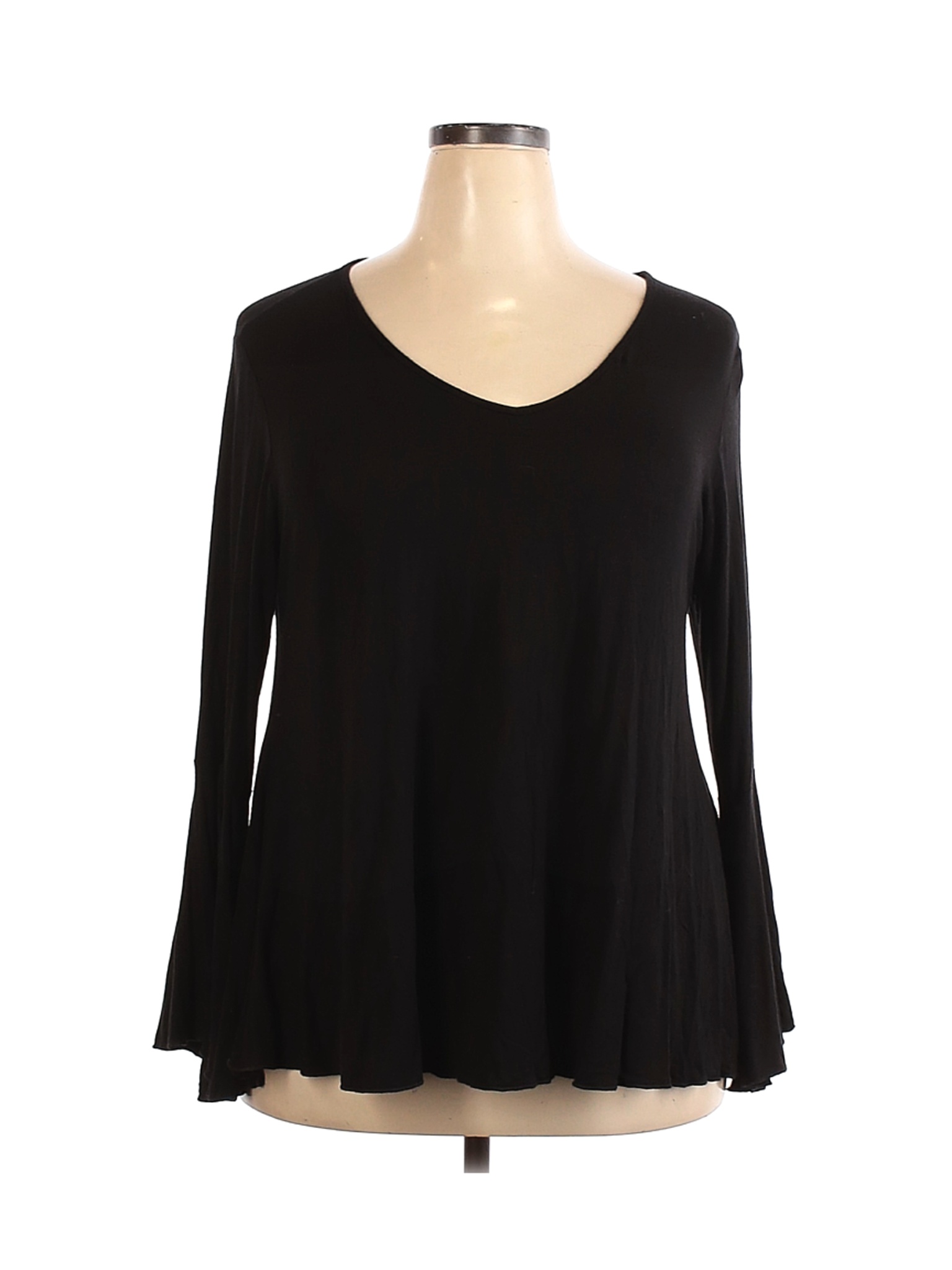 Kim & Cami Women Black Long Sleeve Top 2X Plus | eBay