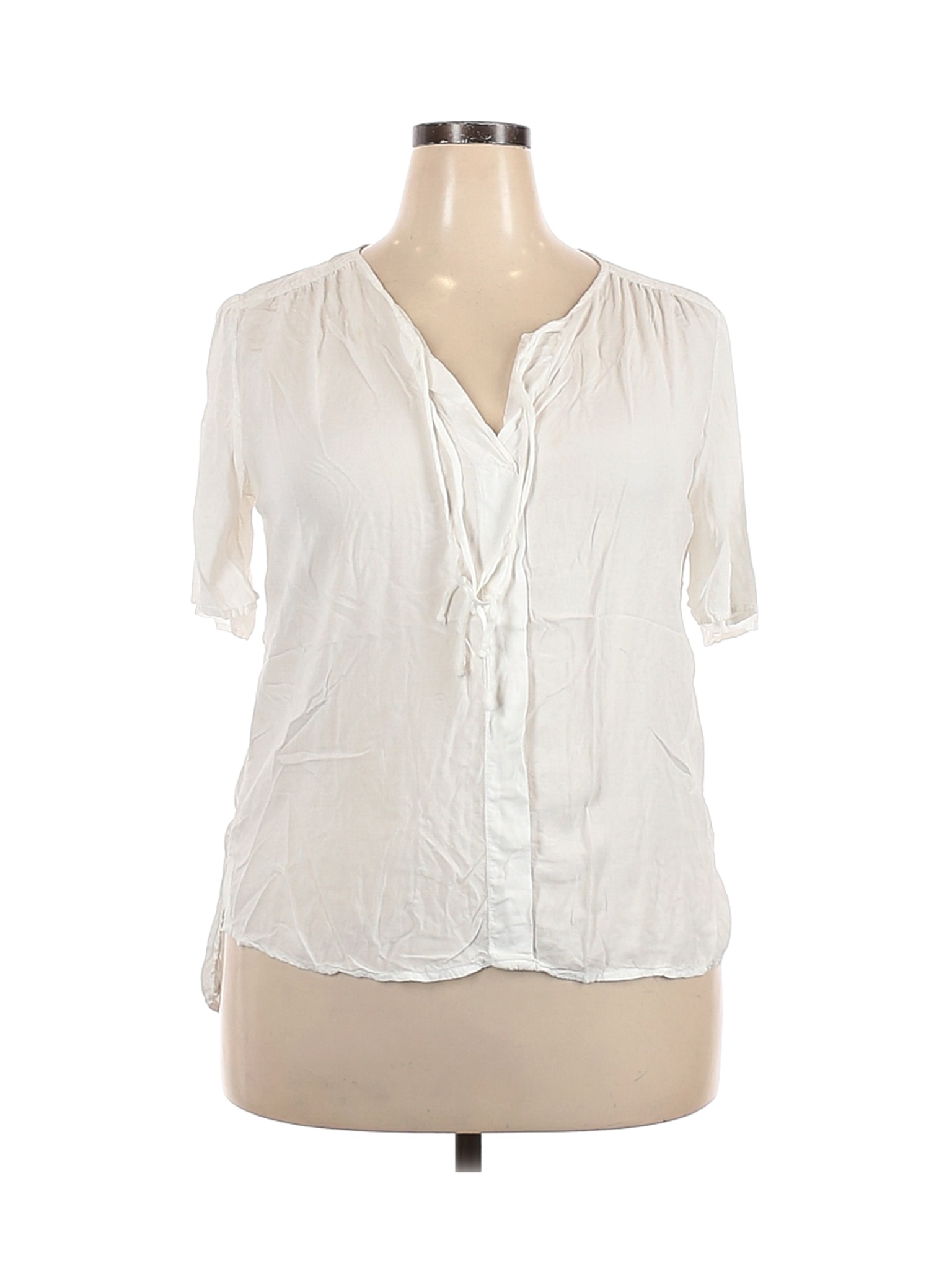 Cloth & Stone Women White Short Sleeve Top L | eBay