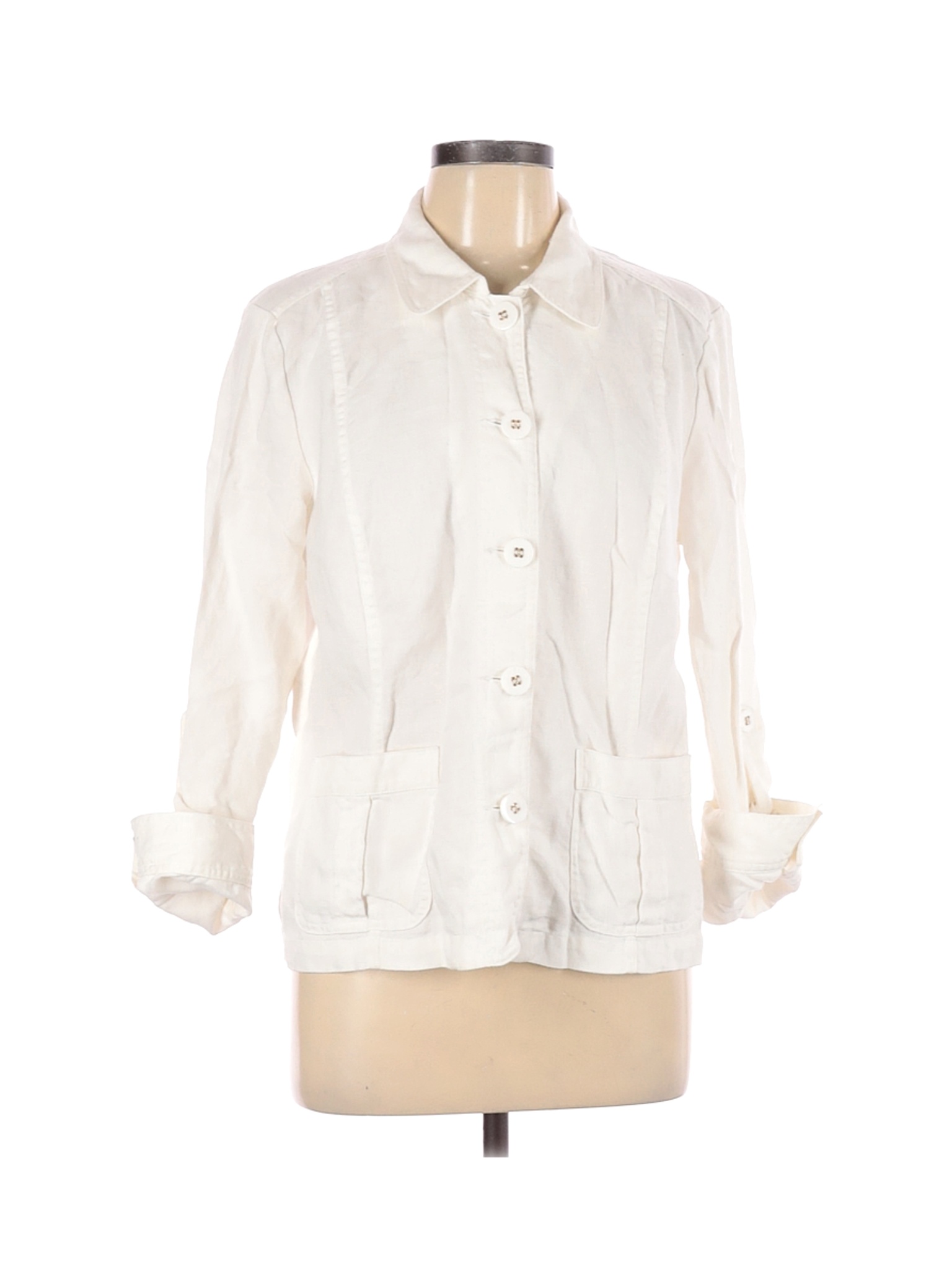 Charter Club Women White Jacket L | eBay