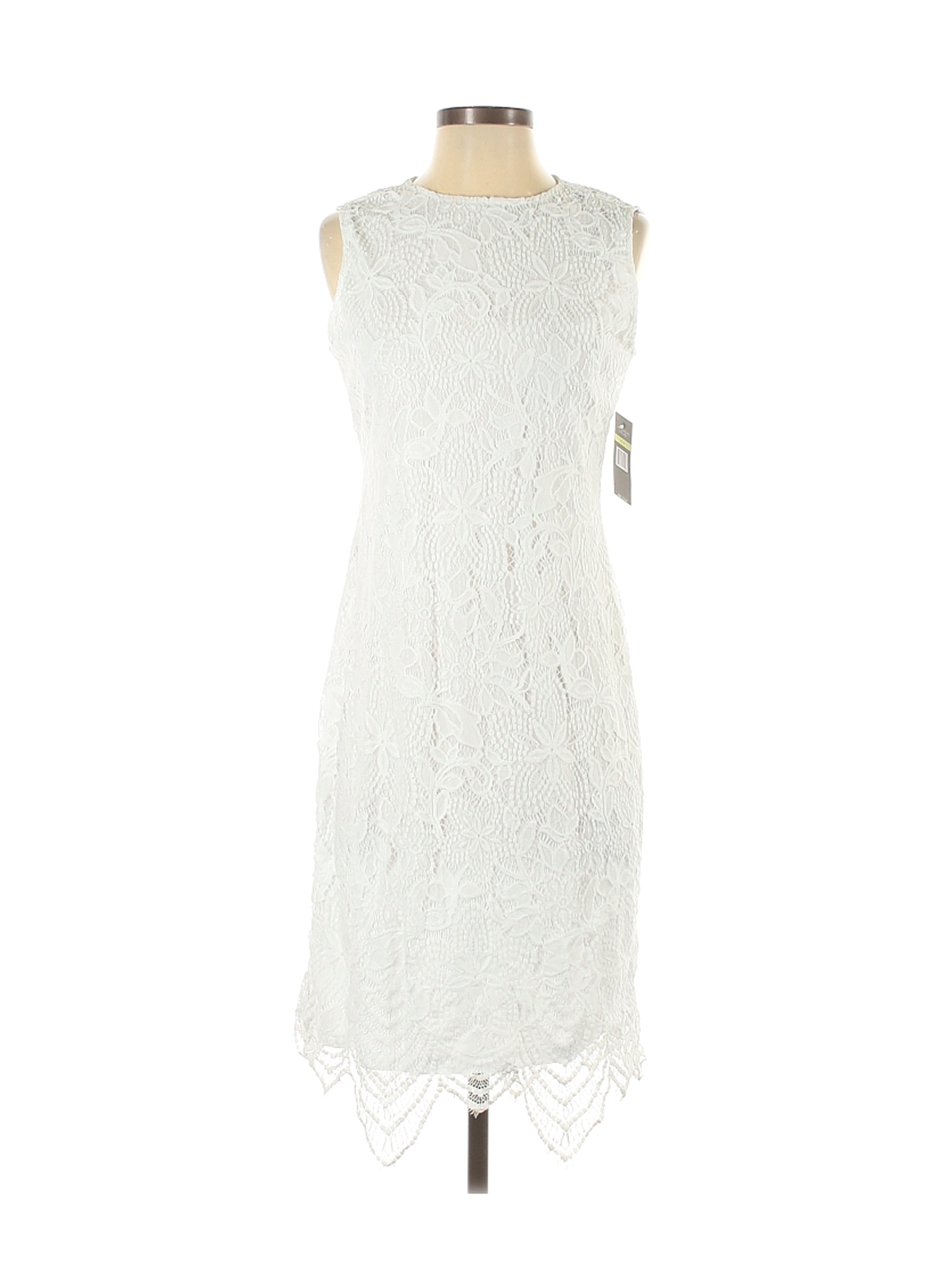 NWT Sharagano Women White Casual Dress 4 Petites | eBay