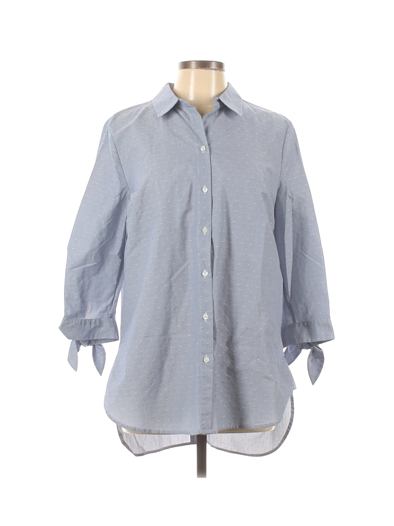 NWT Roz & Ali Women Blue Long Sleeve Button-Down Shirt L | eBay