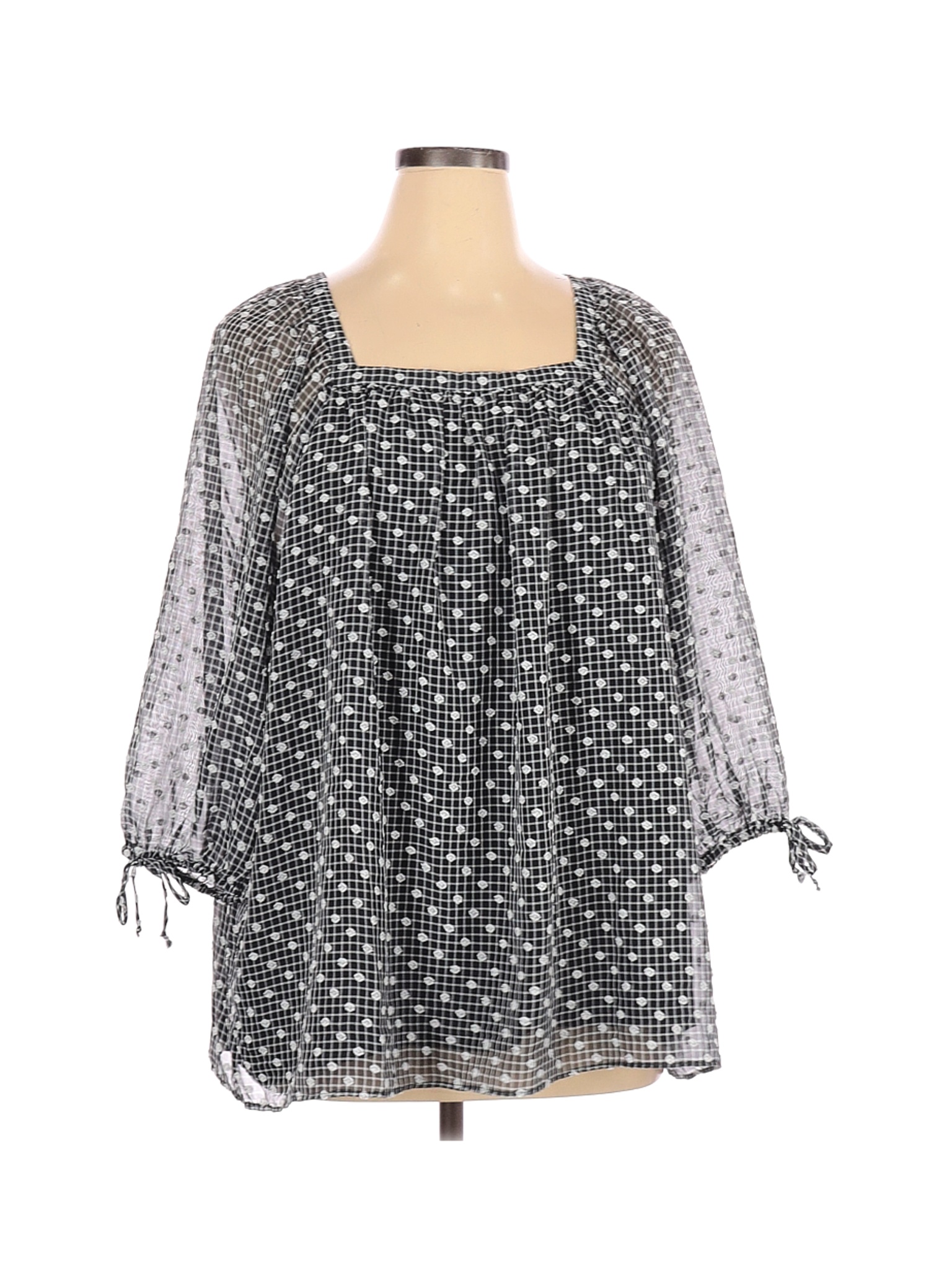 Martha Stewart Women Black 3/4 Sleeve Blouse XL | eBay