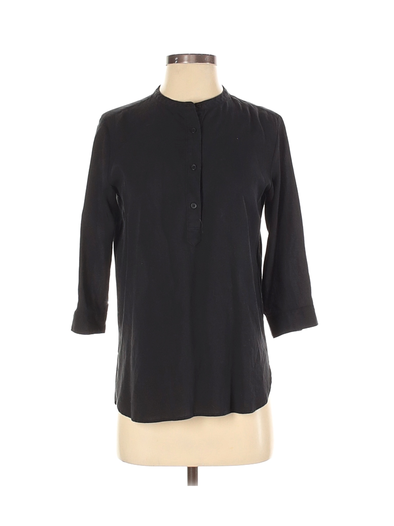 Uniqlo Women Black 3/4 Sleeve Blouse S | eBay