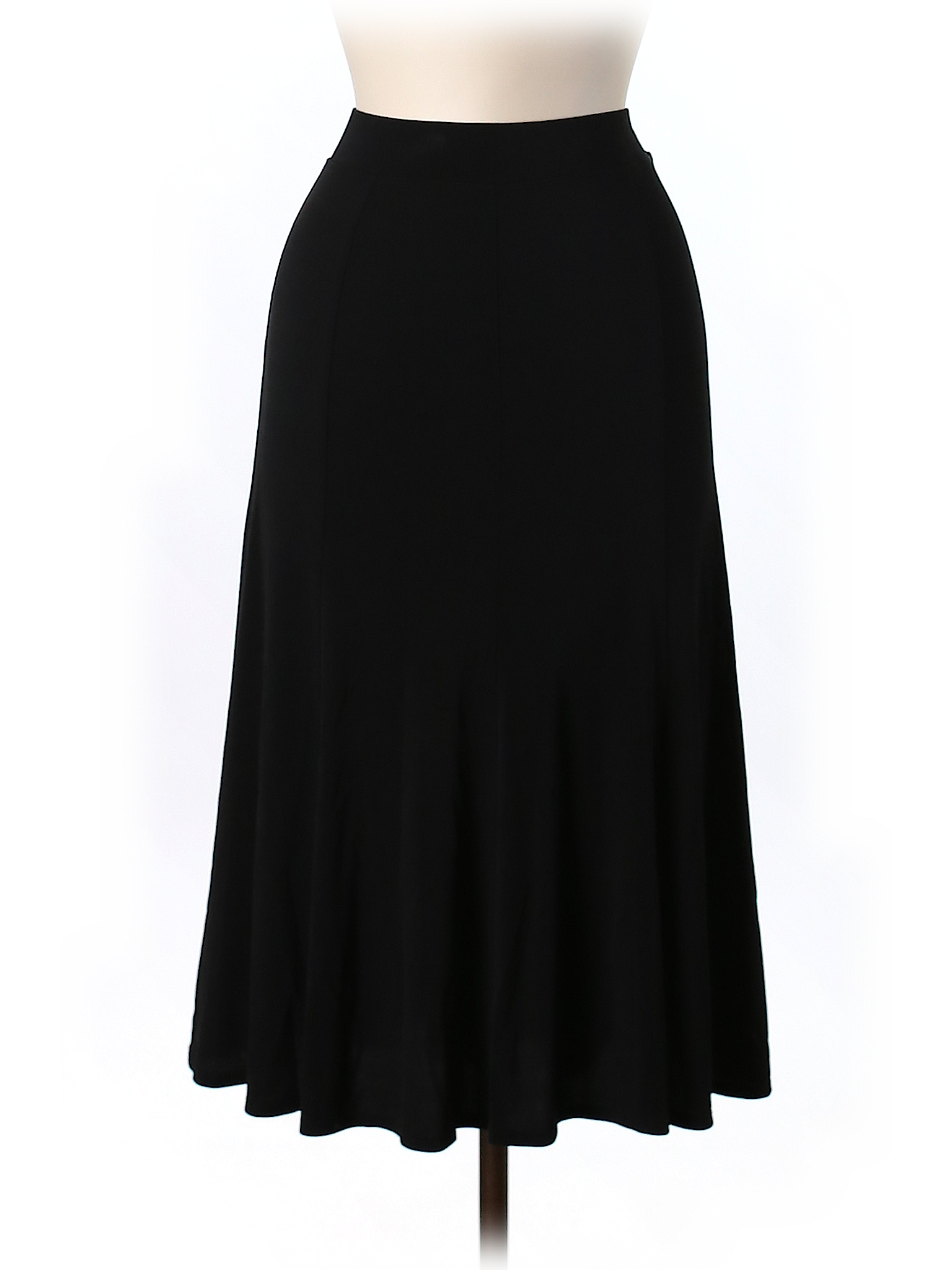 Eileen Fisher 100% Silk Solid Black Silk Skirt Size M - 80% off | thredUP
