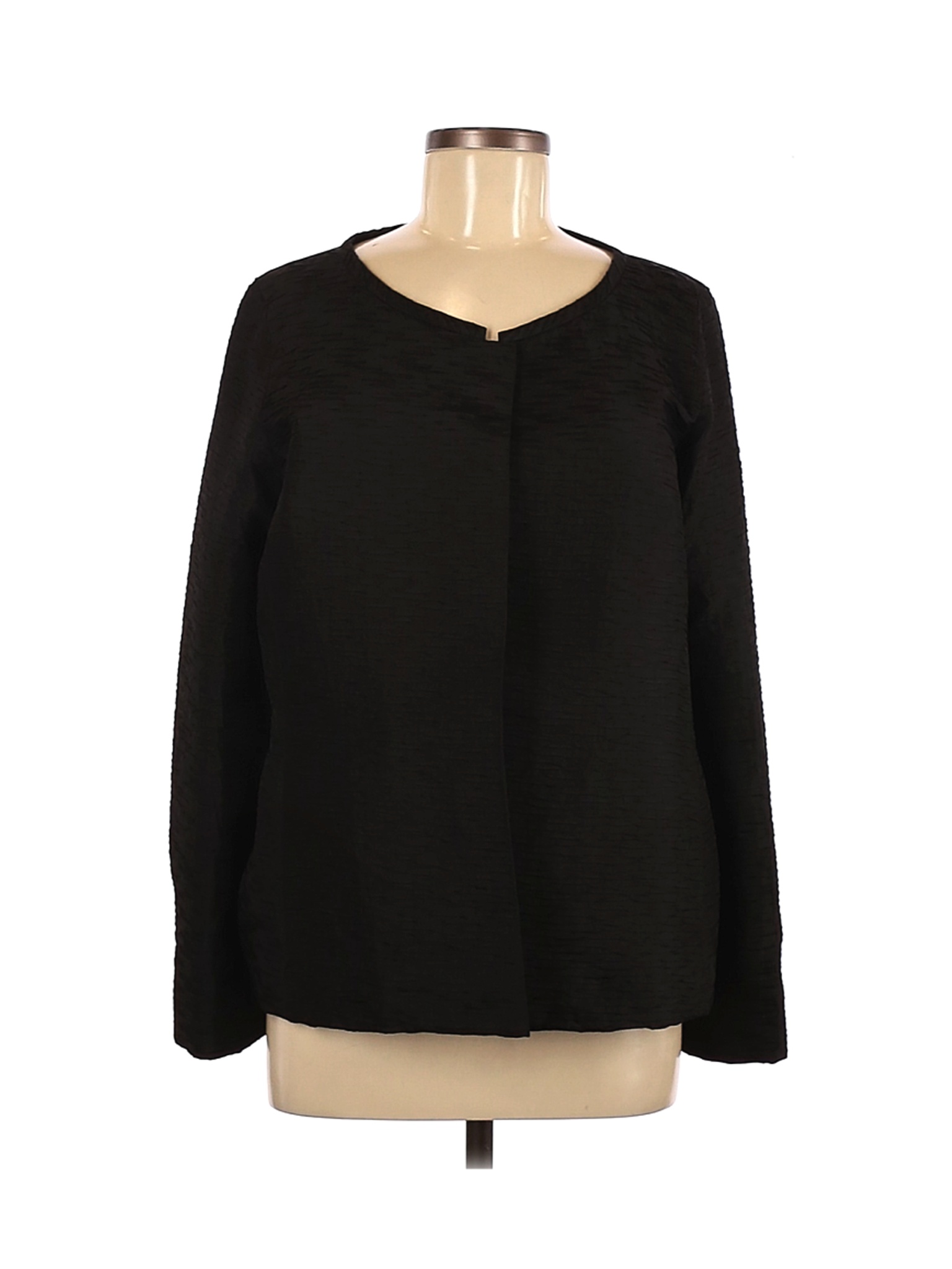 Eileen Fisher Women Black Long Sleeve Silk Top M | eBay