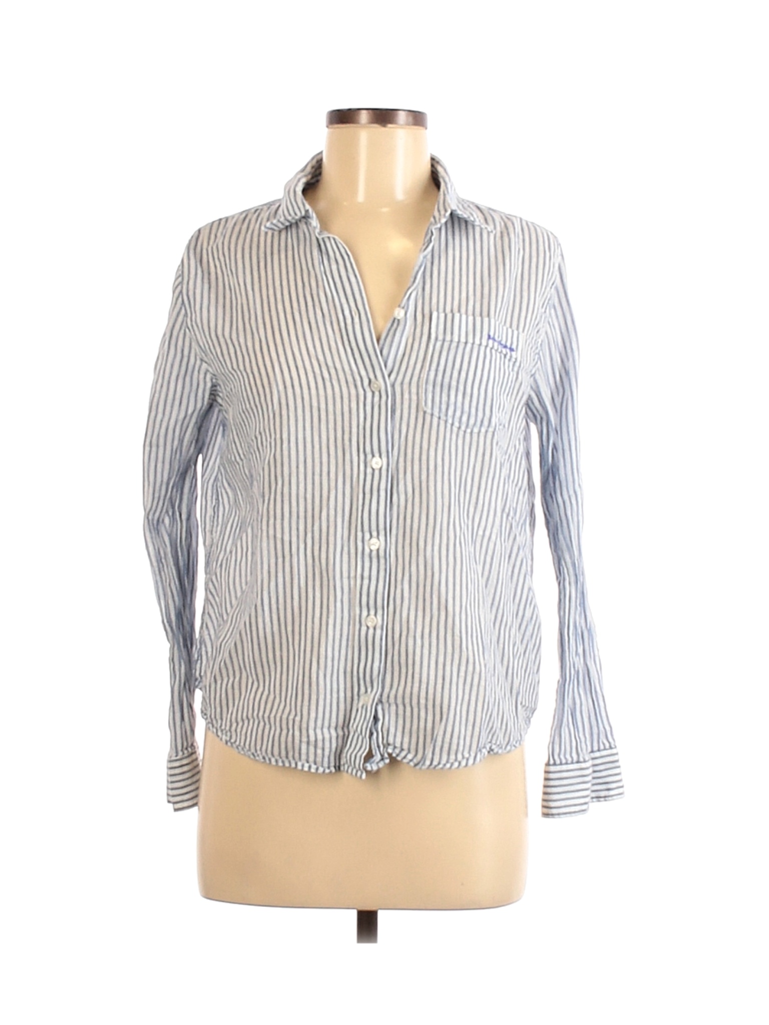 Banana Republic Women Blue Long Sleeve Button-Down Shirt M | eBay