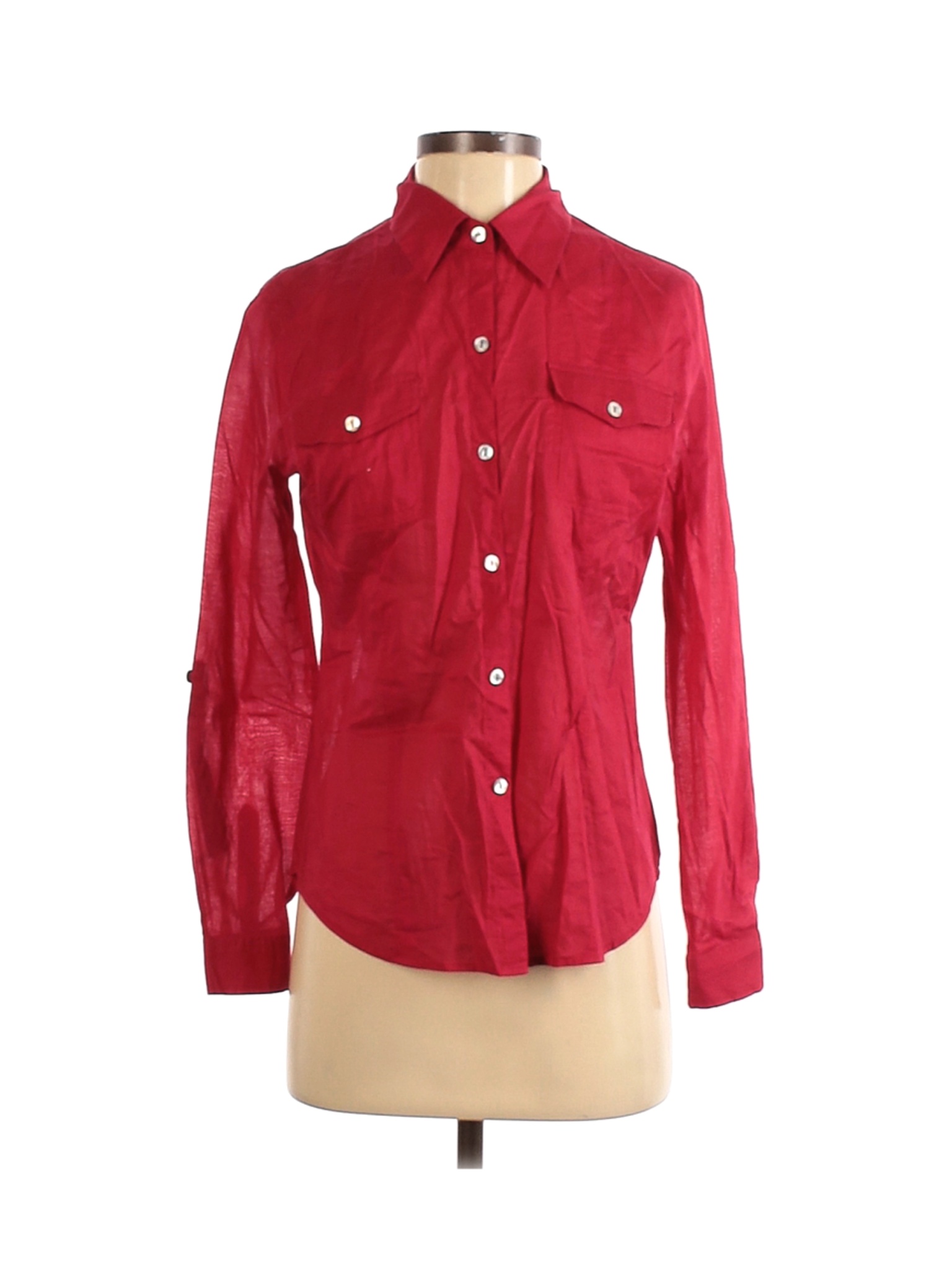 chicos red button shirt
