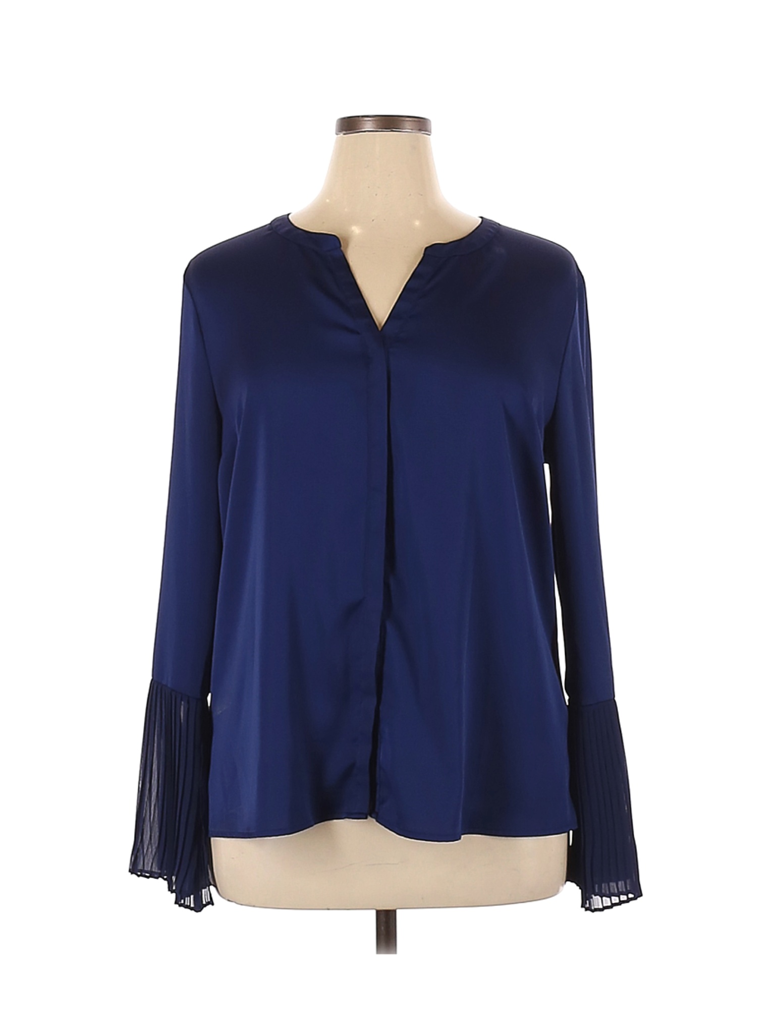 Worthington Women Blue Long Sleeve Blouse XL | eBay