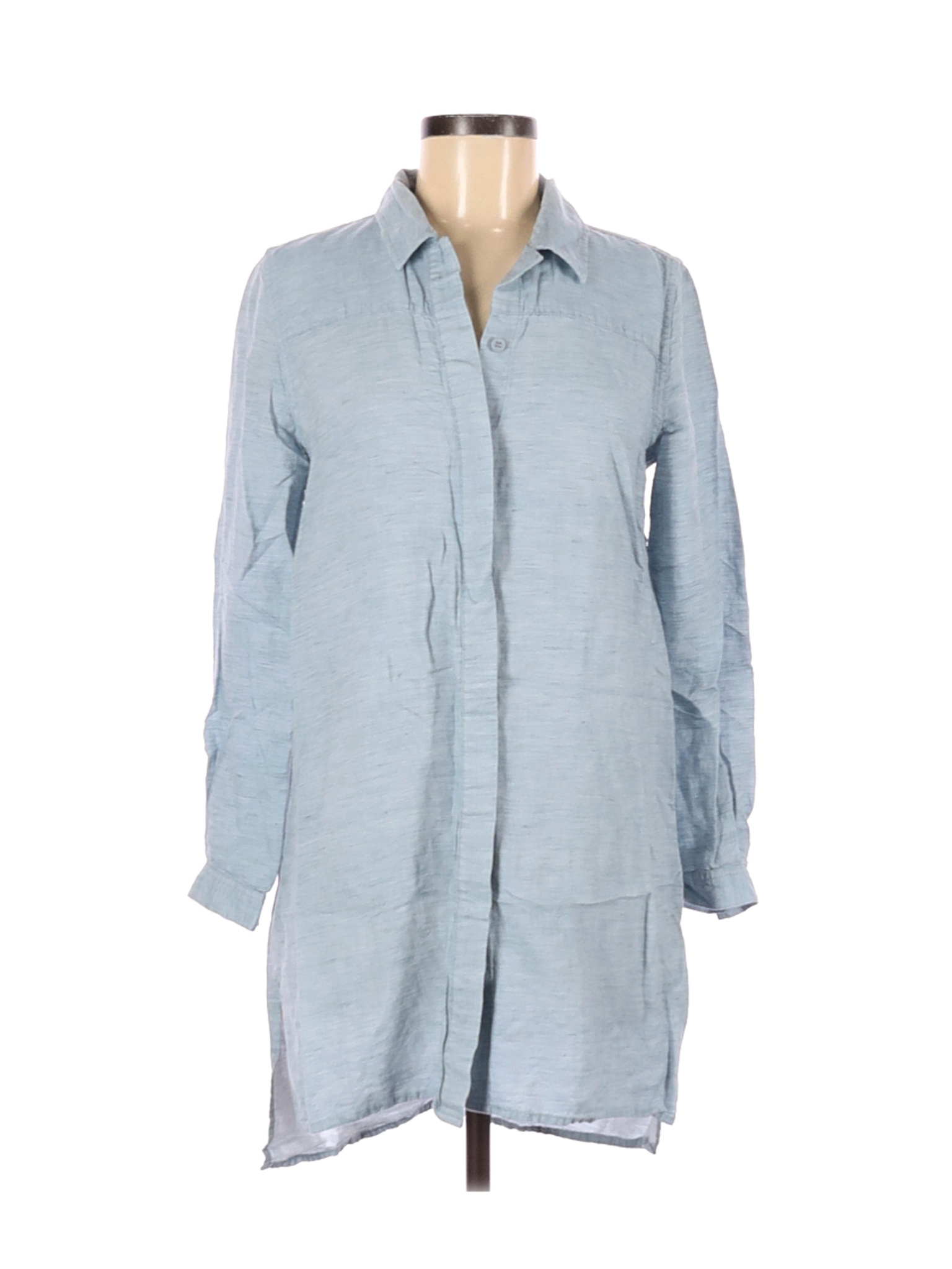 French Connection Women Blue Long Sleeve Button-Down Shirt 6 | eBay