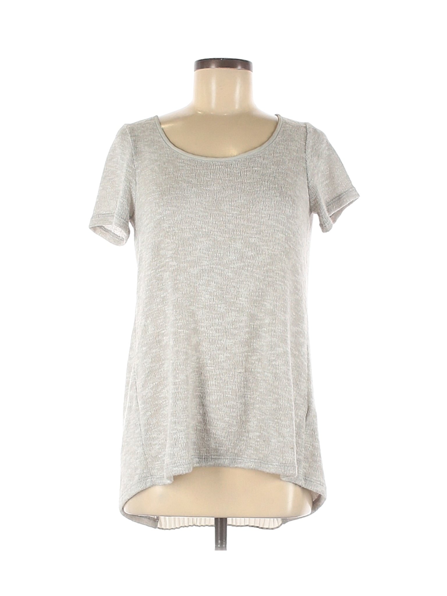 Casual Couture by Green Envelope Women Gray Short Sleeve Top M | eBay