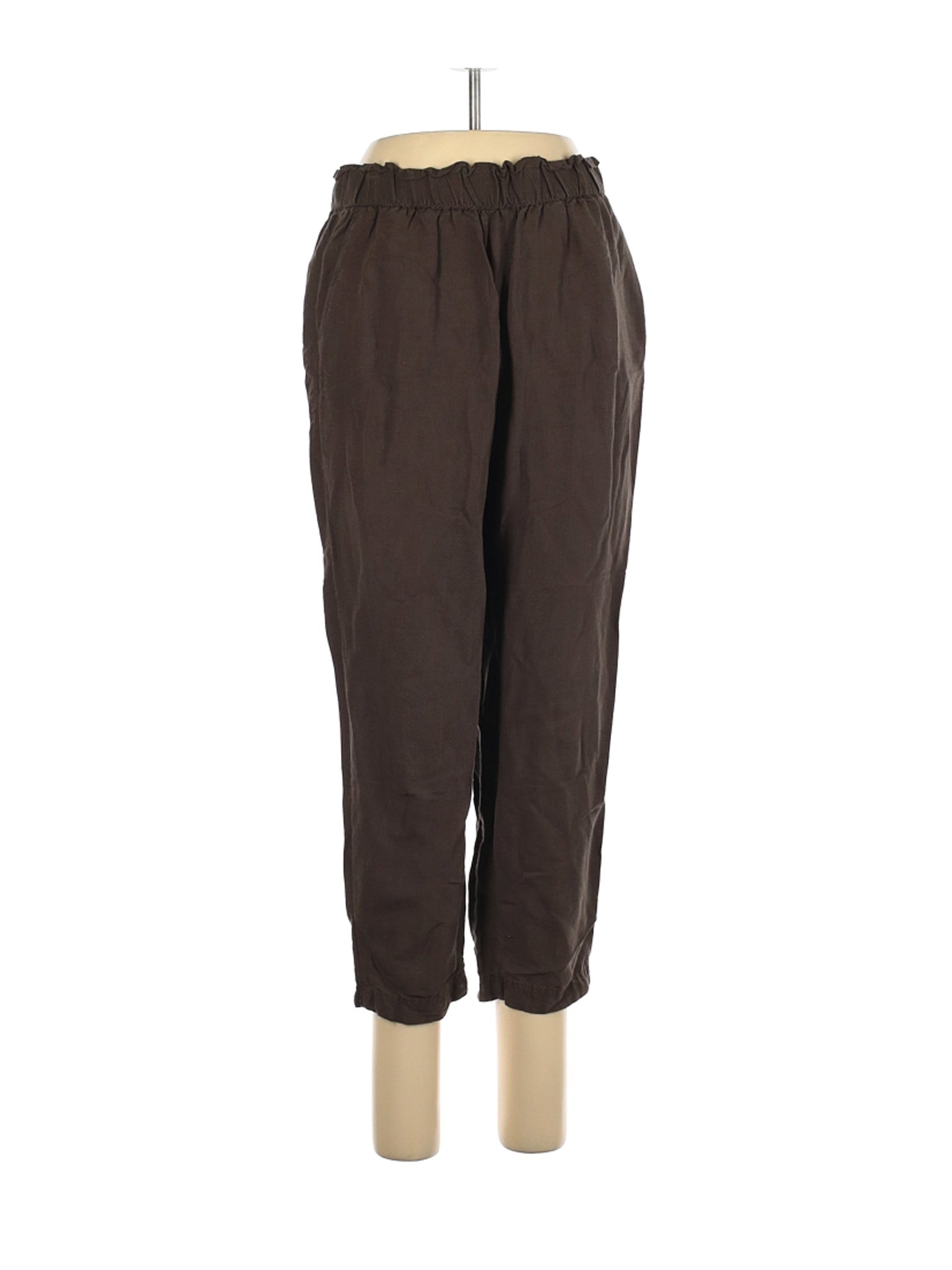H&M Women Brown Linen Pants 10 | eBay