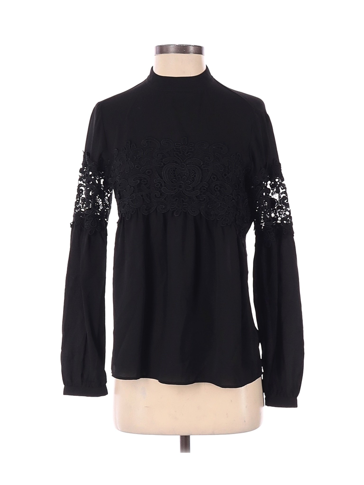 Express Outlet Women Black Long Sleeve Blouse XS | eBay