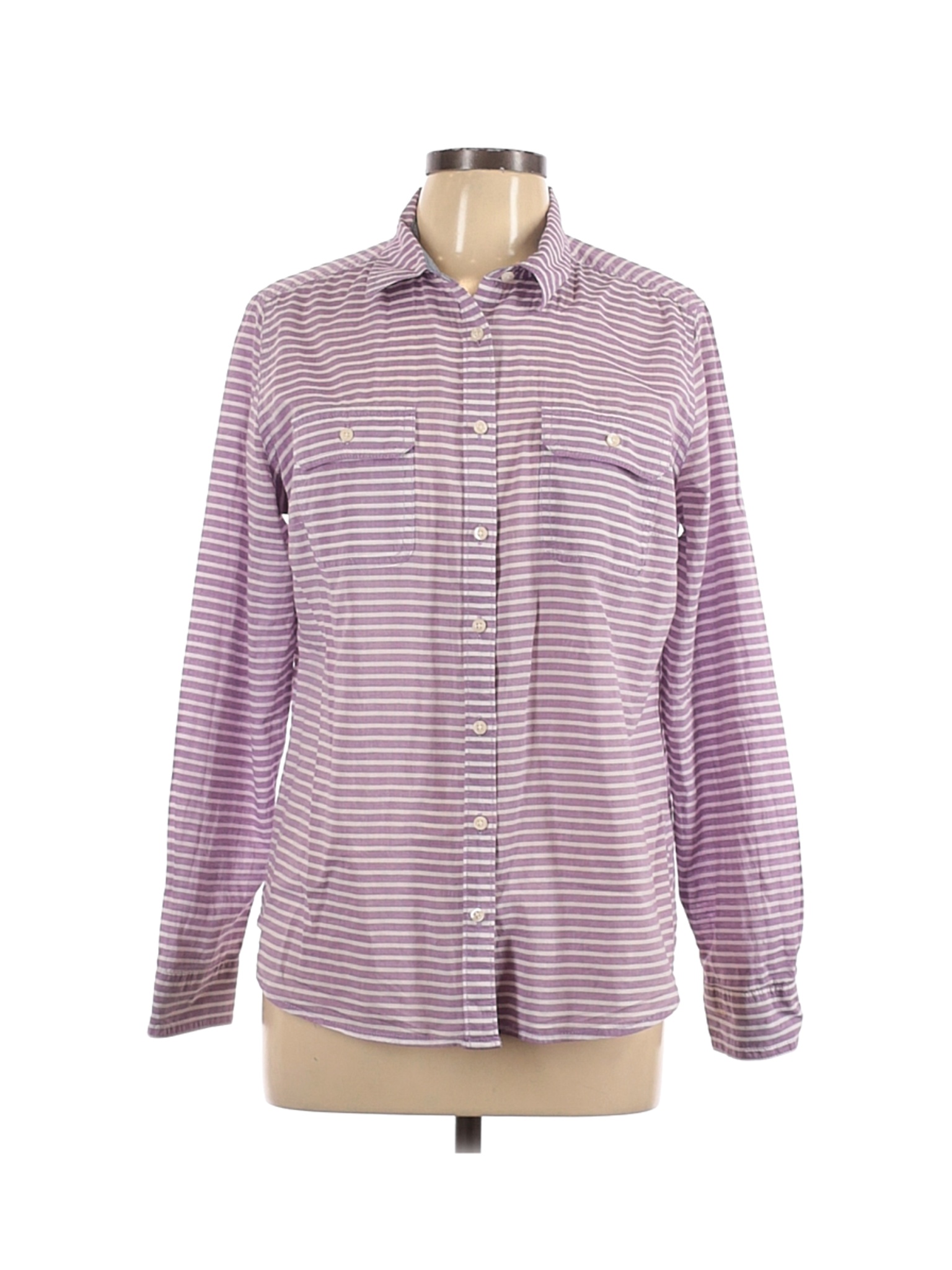 St. John's Bay Women Purple Long Sleeve Button-Down Shirt L | eBay