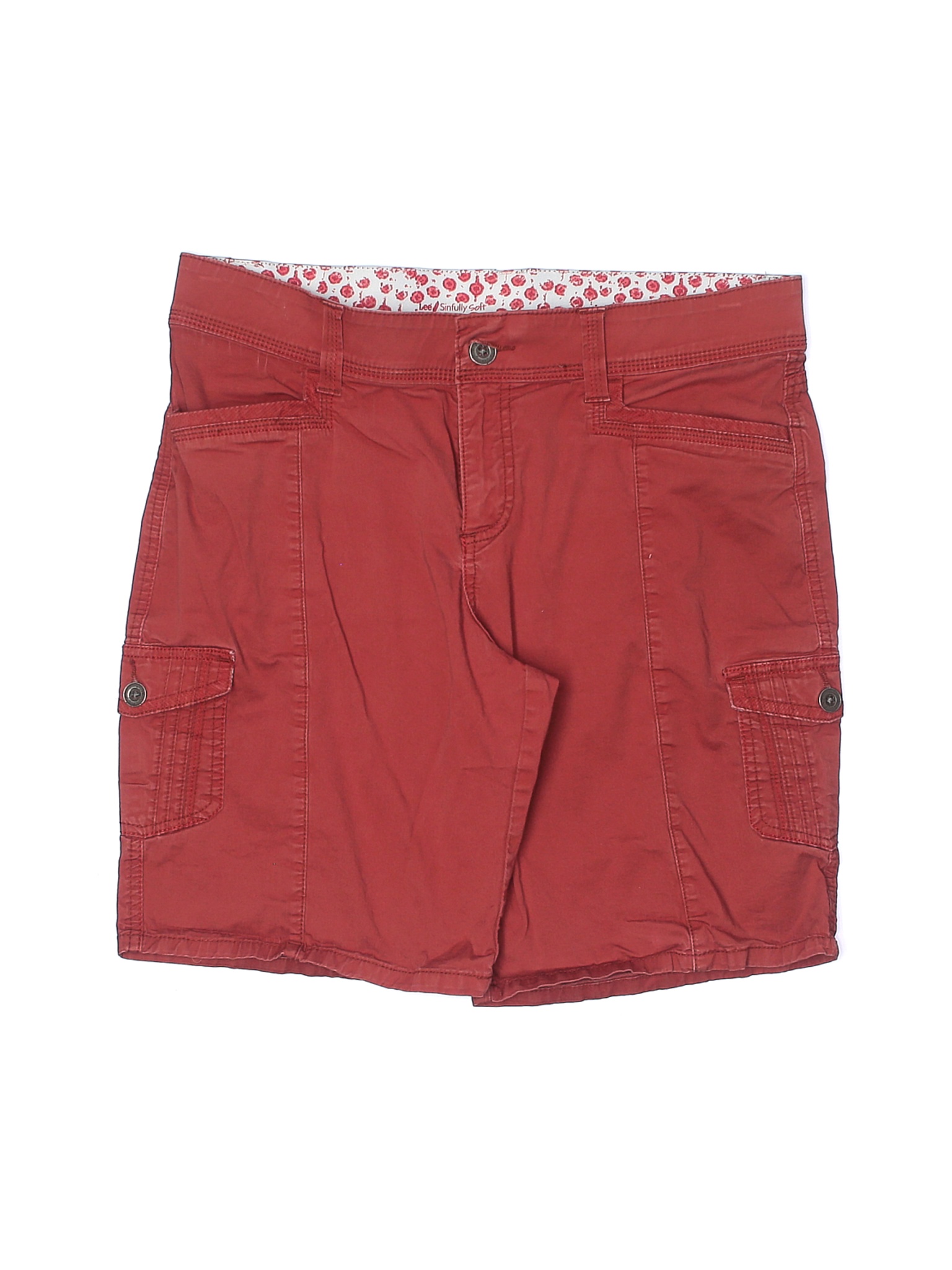 red khaki shorts
