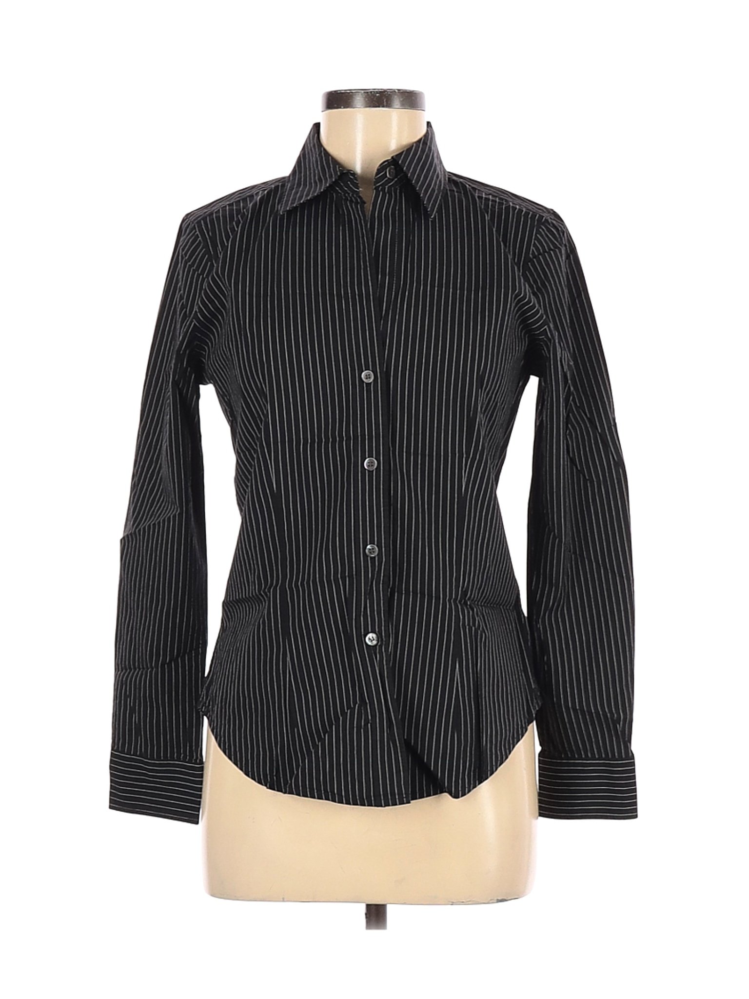 The Limited Women Black Long Sleeve Button-Down Shirt M | eBay