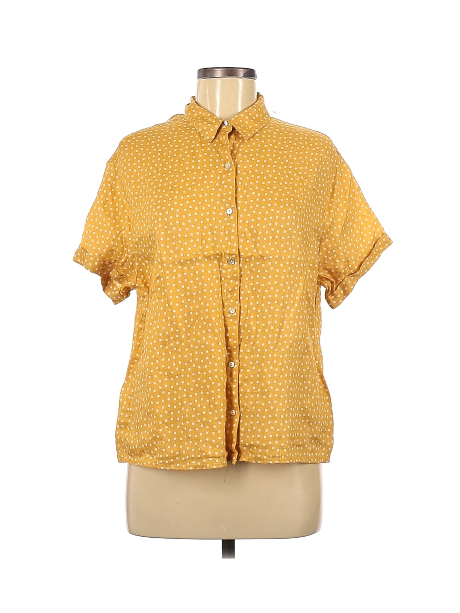 Rachel Zoe Women Yellow Short Sleeve Button-Down Shirt M | eBay