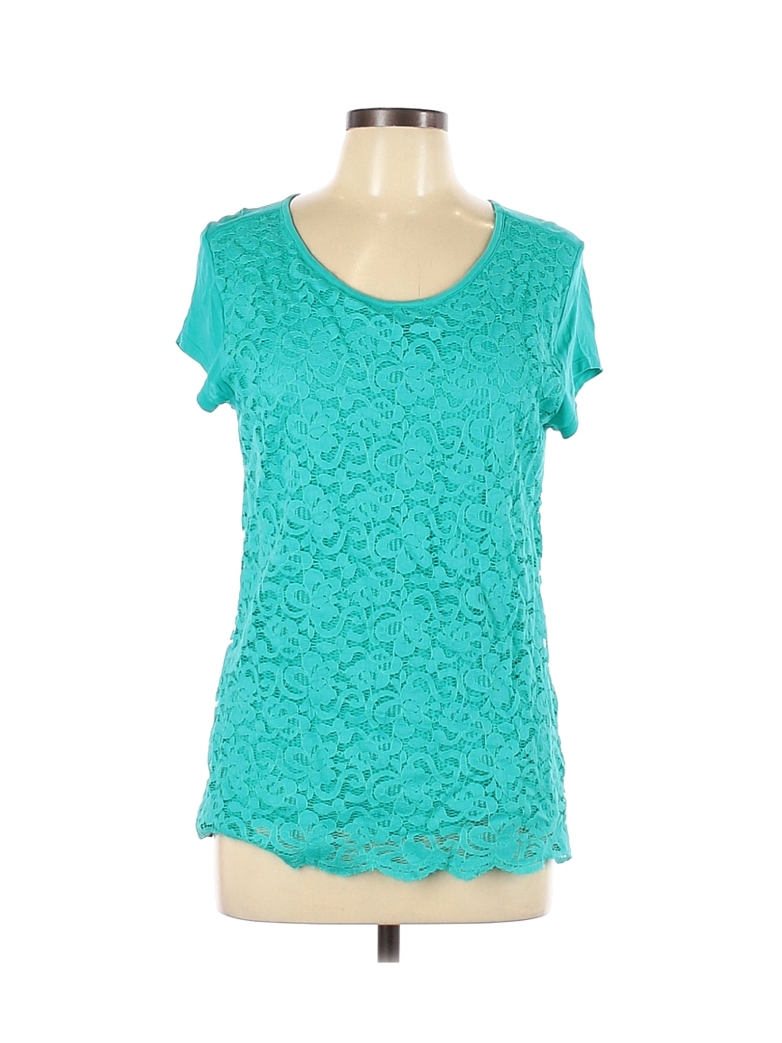 New York & Company Women Blue Short Sleeve Top L | eBay