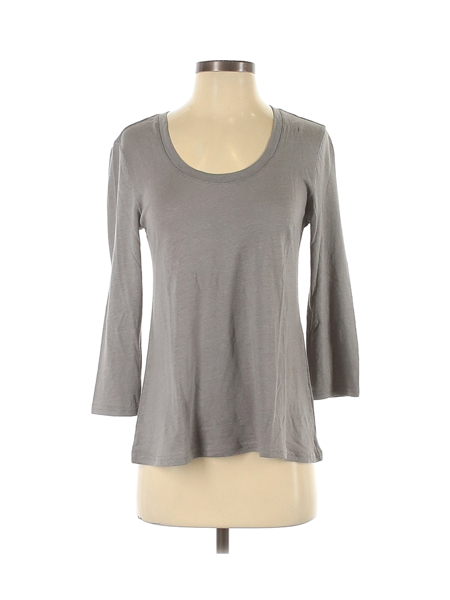 Garnet Hill Women Gray 3/4 Sleeve T-Shirt XS | eBay
