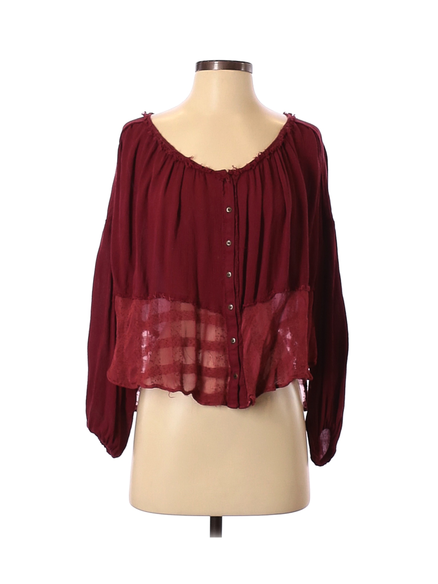 Free People Women Red Long Sleeve Blouse XS | eBay