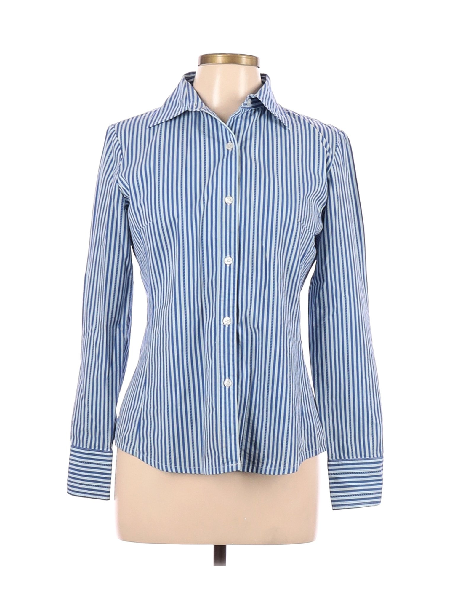 Cabi Blue Long Sleeve Button Down Shirt Size M 70 Off Thredup