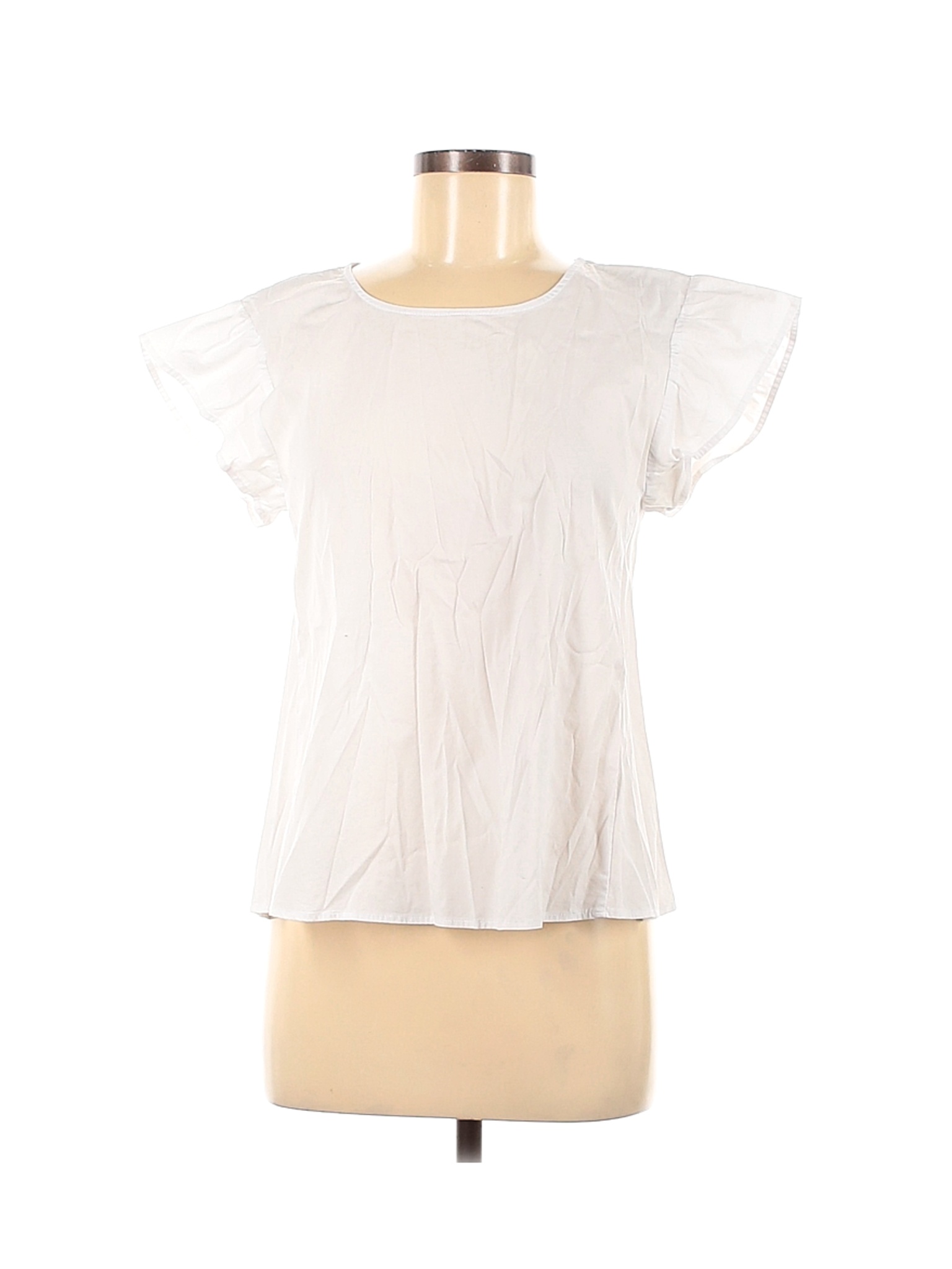 Bobeau Women White Short Sleeve Blouse M | eBay