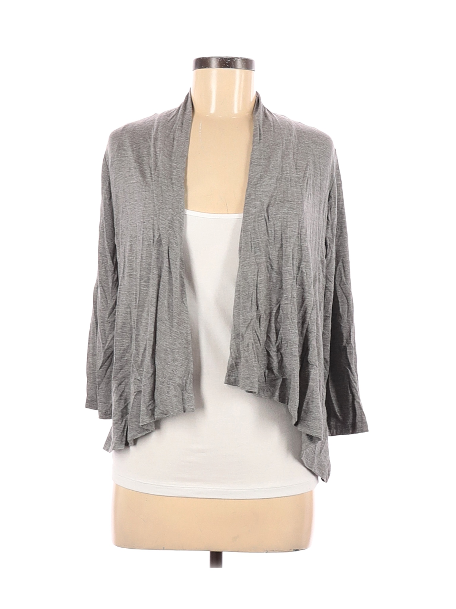 grey pointelle cardigan